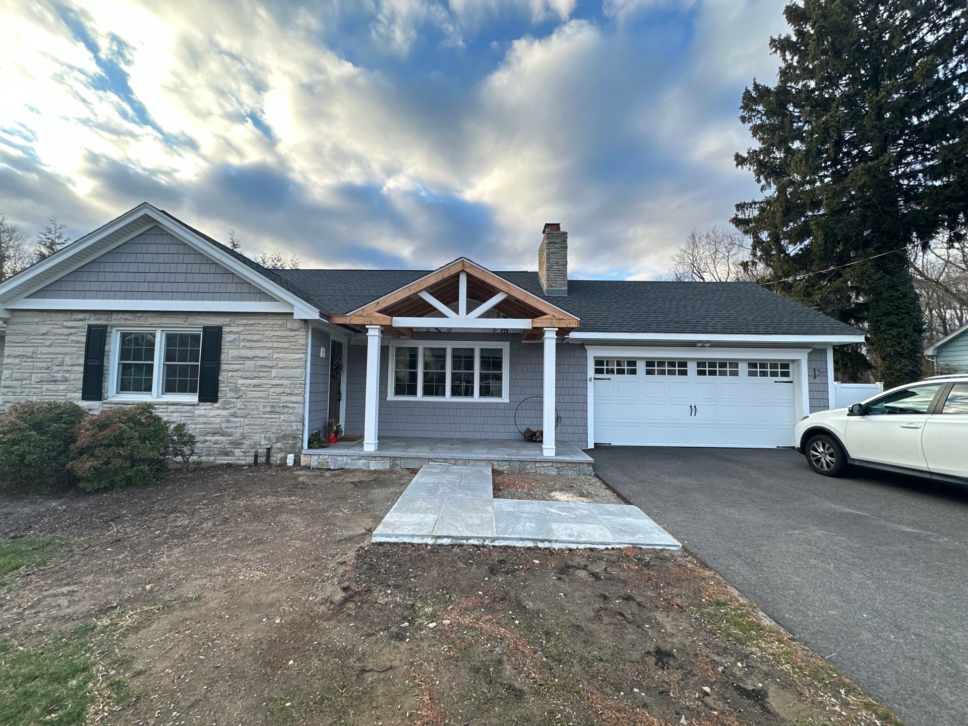 Siding Installation and Azek portico by A Plus Exterior