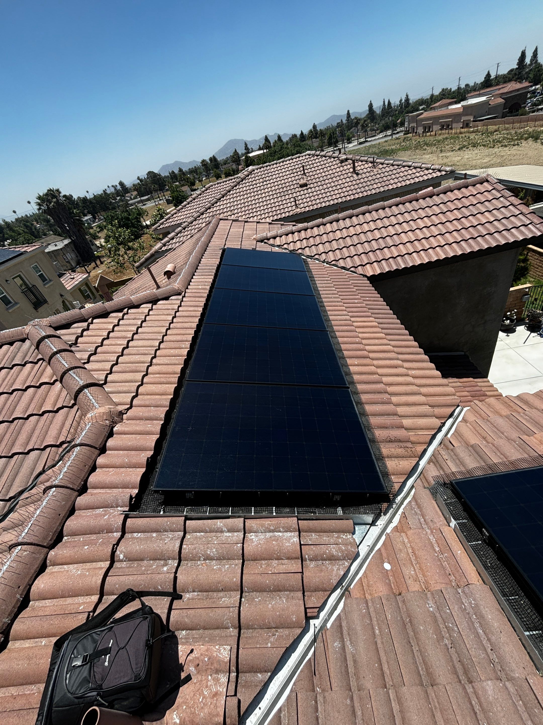 Solar Panel Bird Proofing in Fontana Ca by Palm Coast Solar Cleaning