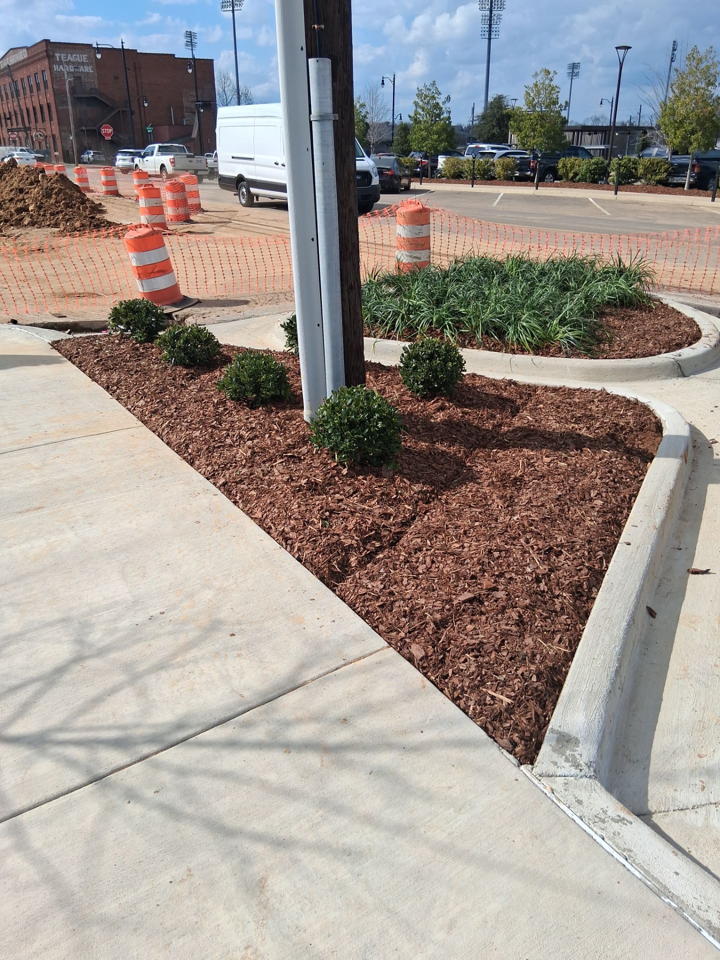 Municipal Sidewalk Construction and Streetscape Landscaping in Downtown Montgomery by BTops Landscaping Inc.