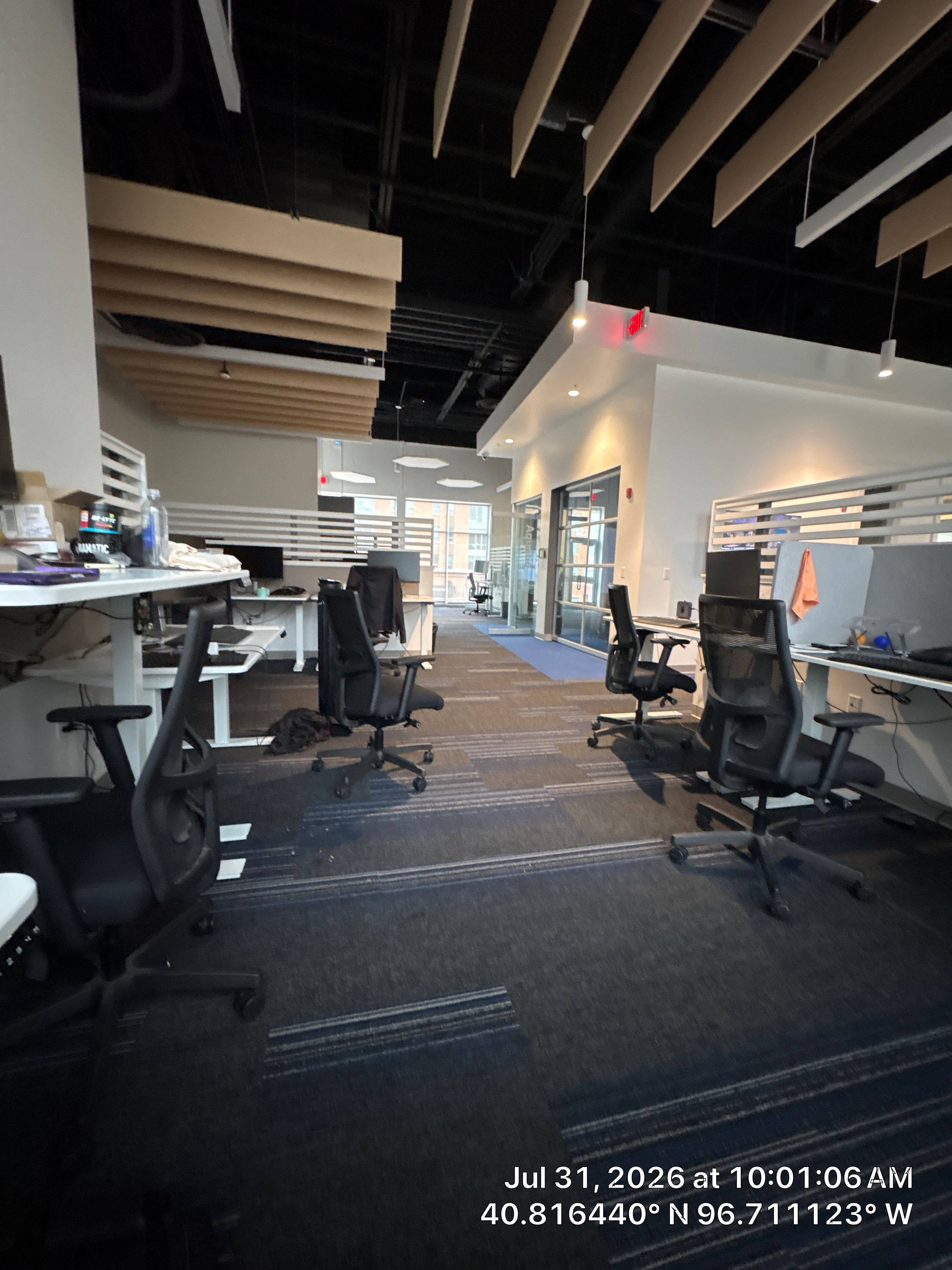Modern Commercial Office Fit-Out with Acoustic Baffles in Lincoln by CompanyCam Sales Demo
