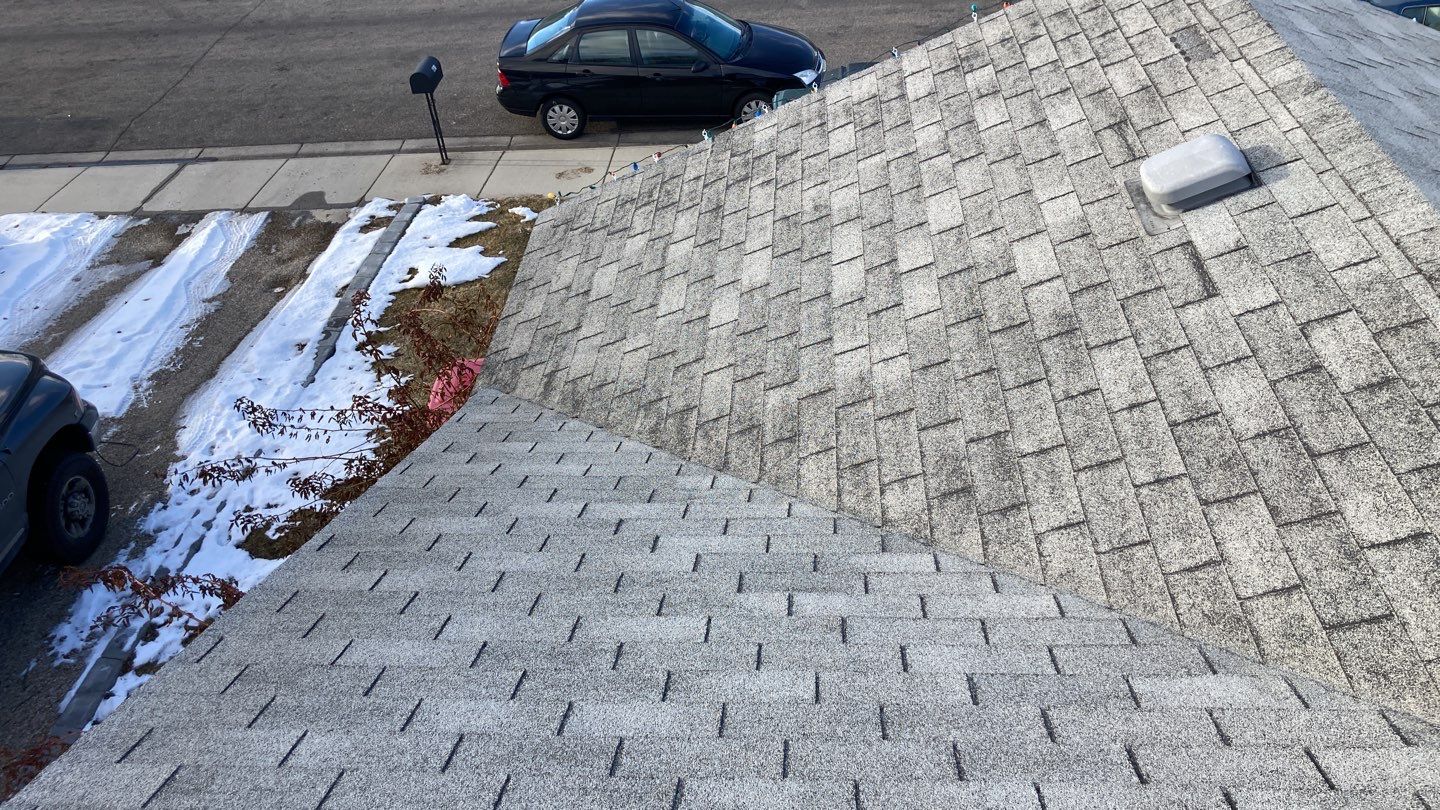 Single Story roofing replacement Meridian in using Owens Corning Oakridge shingles in Estate Grey by ID Roofing LLC