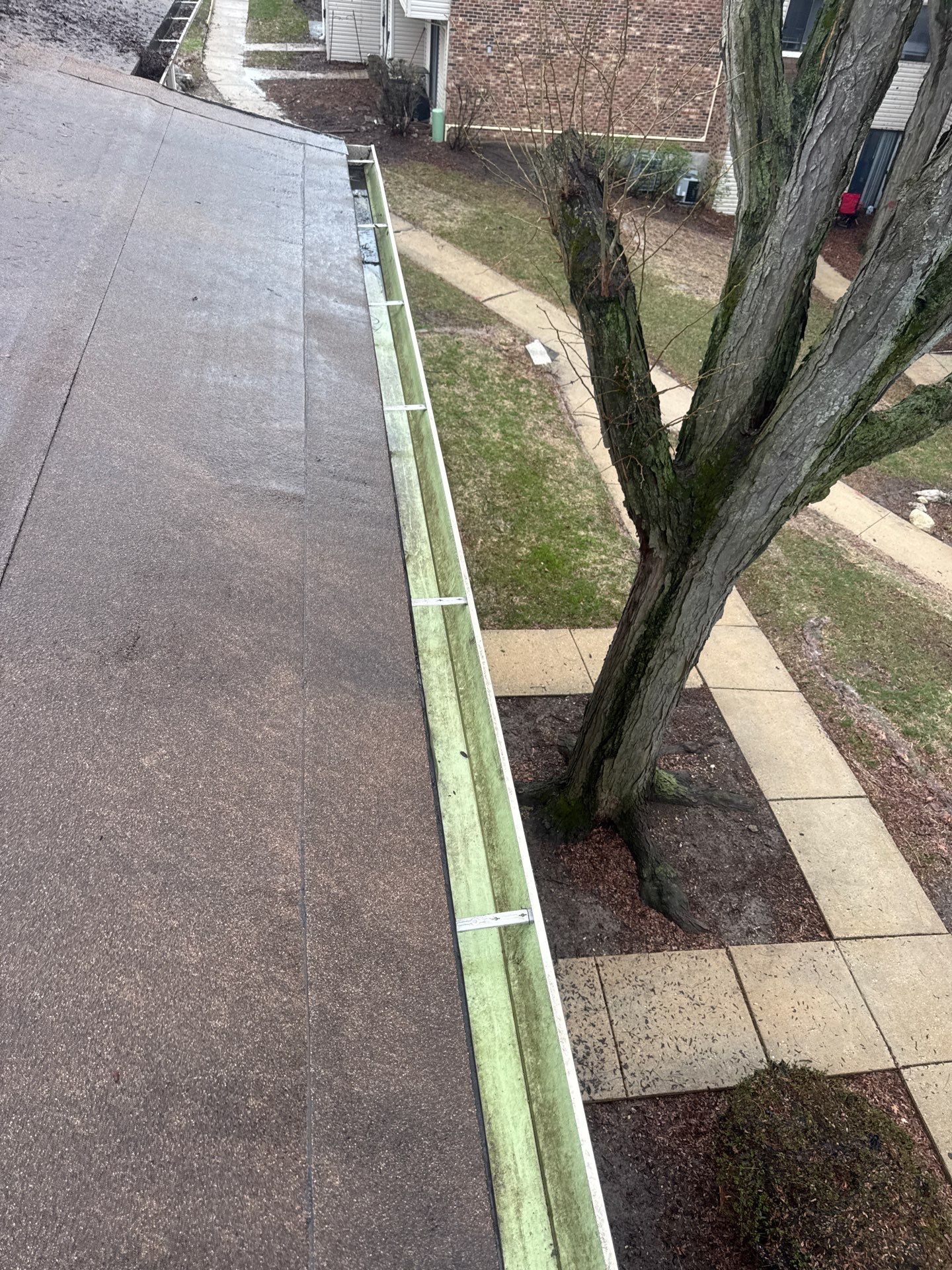 Commercial gutter cleaning Joliet, IL after photo with clean gutters
