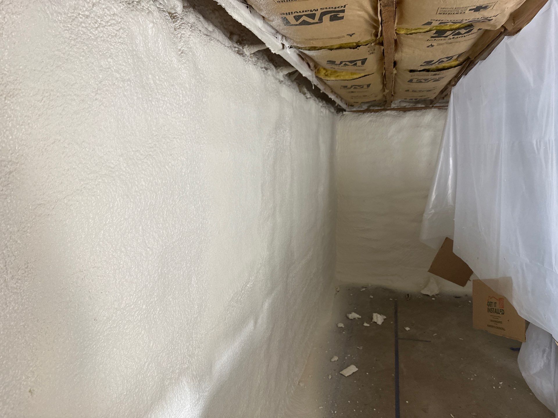 Basement Exterior Walls using Closed Cell Spray Foam by NYS Foam & Energy