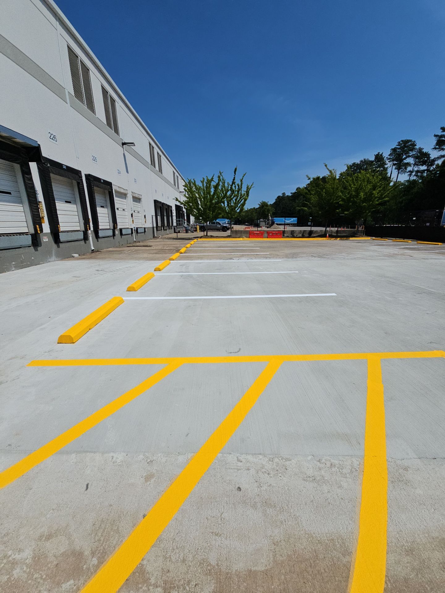 Striping Amazon Parking Lot  by Billy Weatherspoon Contractor