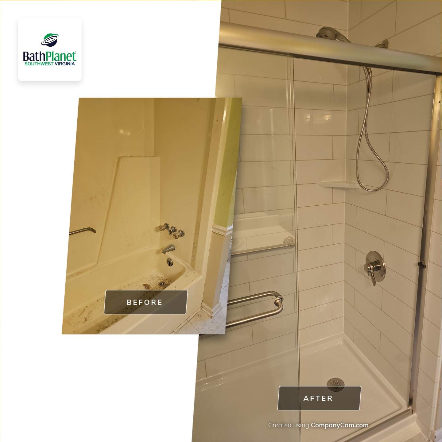 Tub to Shower. Start to Finish. by BathPlanet SW Virginia