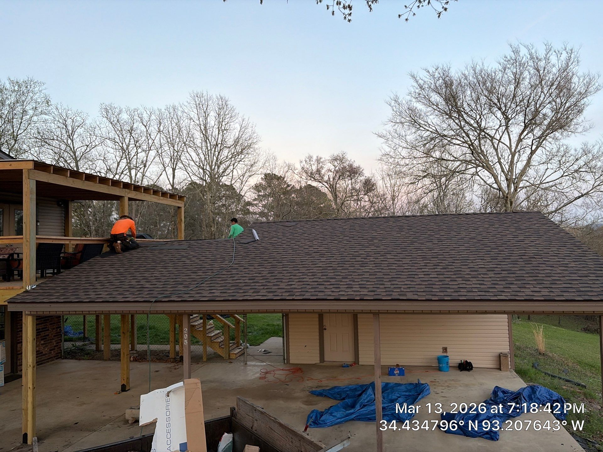 GAF Timberline UHDZ Shingle Roof Replacement and Decking Repair in Pearcy by Temple Roofing and Exteriors