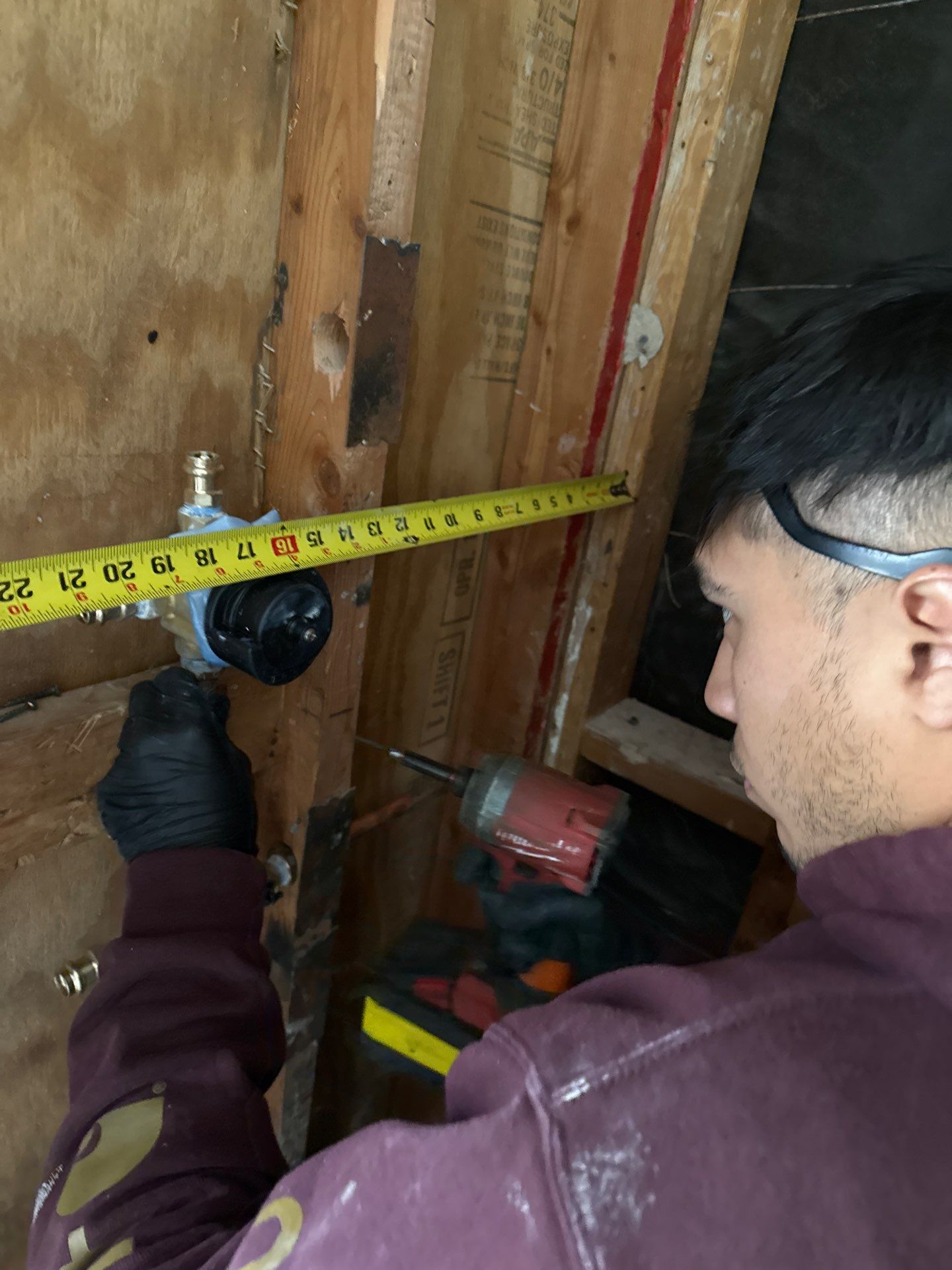 Installing Water Pipe for Shower by Us Plumbing