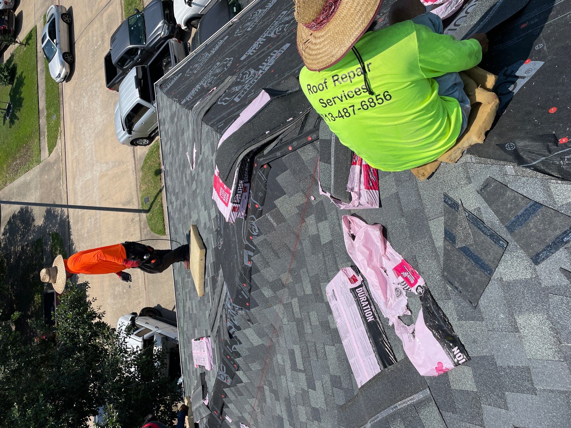 Residential Roofing Installation using Owen's Corning Duration (Lifetime) Shingles by Roof Repair Company