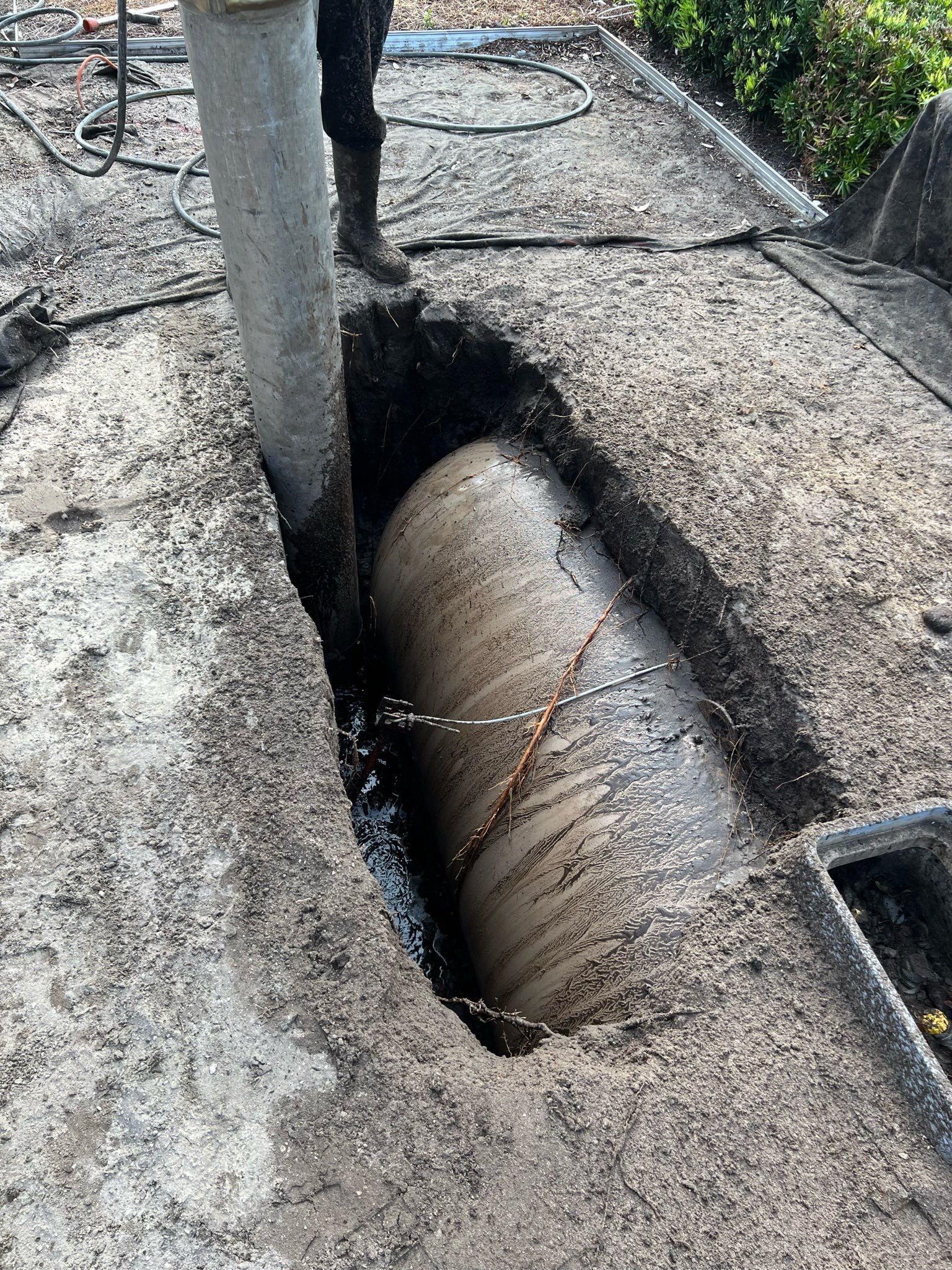 Residential Propane Tank Hydro Excavating by APS Power & Water
