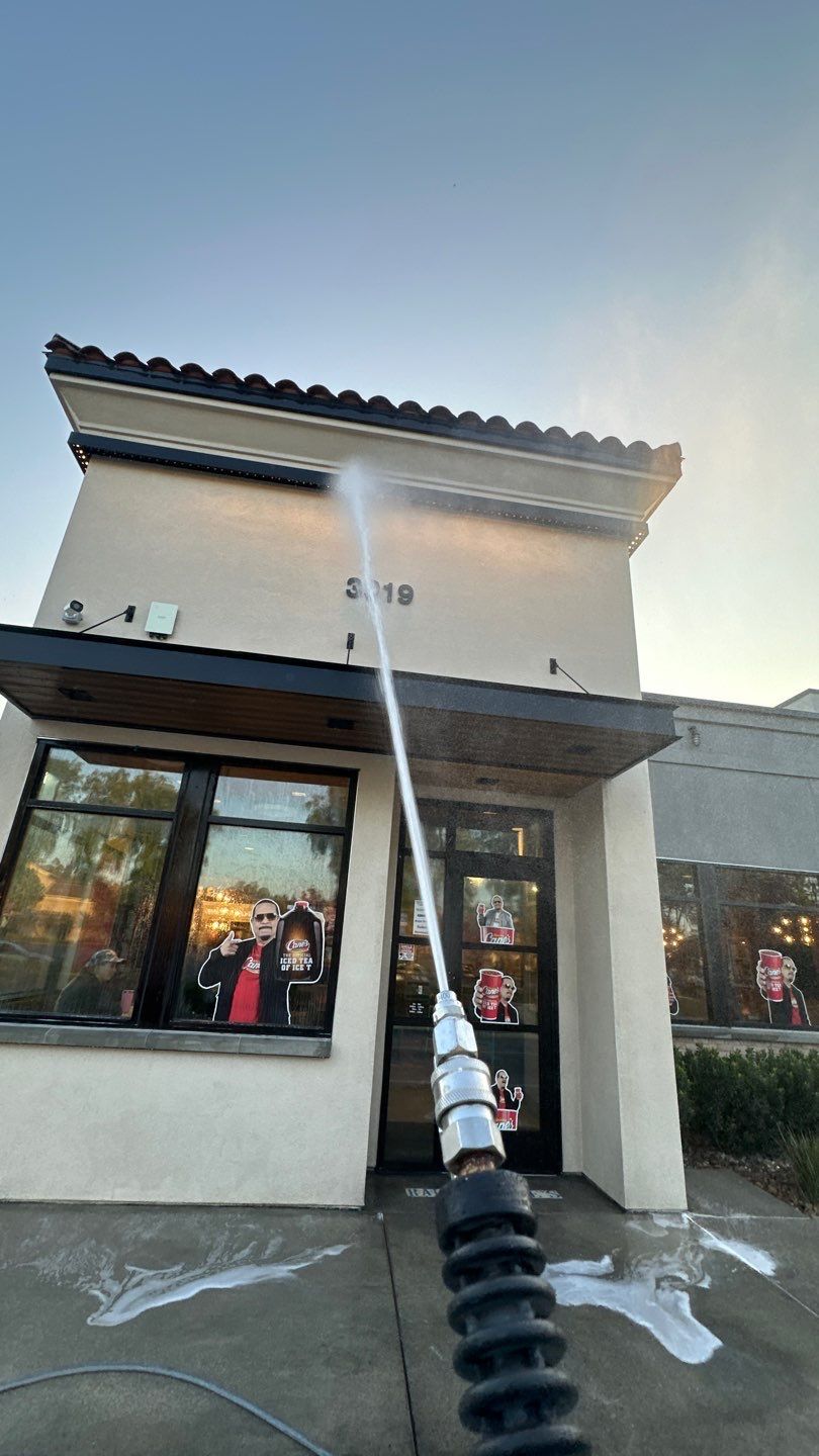 Restaurant wash to get rid of cobwebs by Property Cleaning Experts, LLC