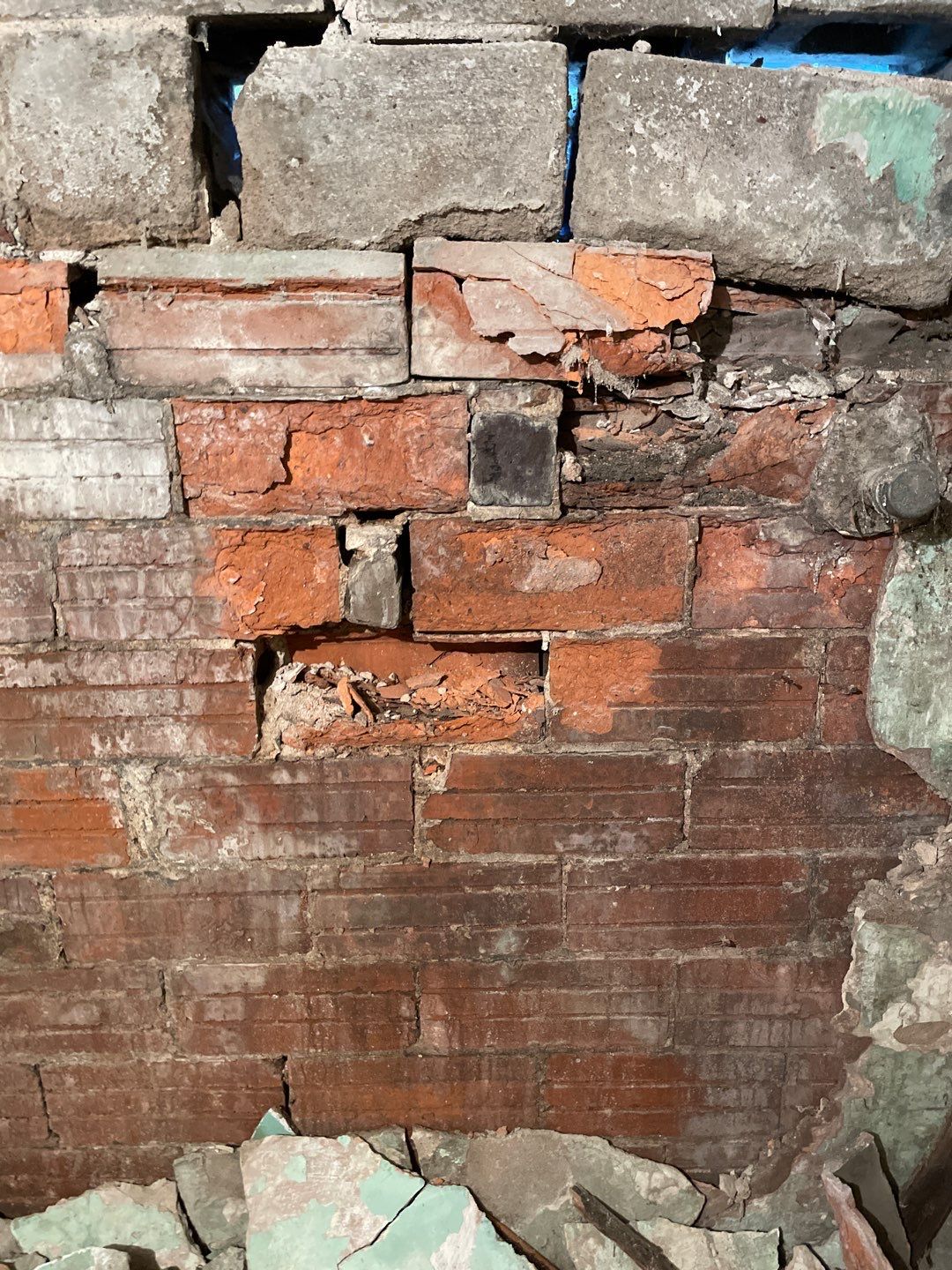 Wall repair with Fortress Invisibeams by ACE Waterproofing & Basement Solutions