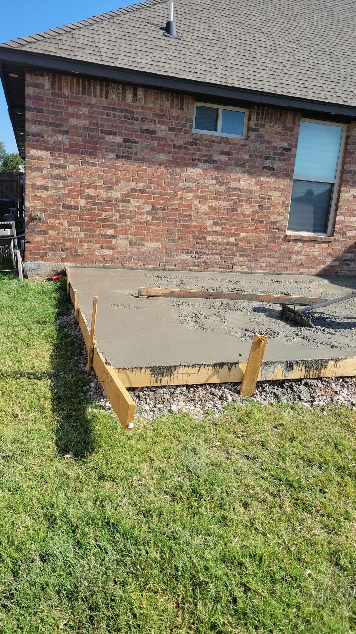 Concrete slab with Pergola by Clays Services Inc