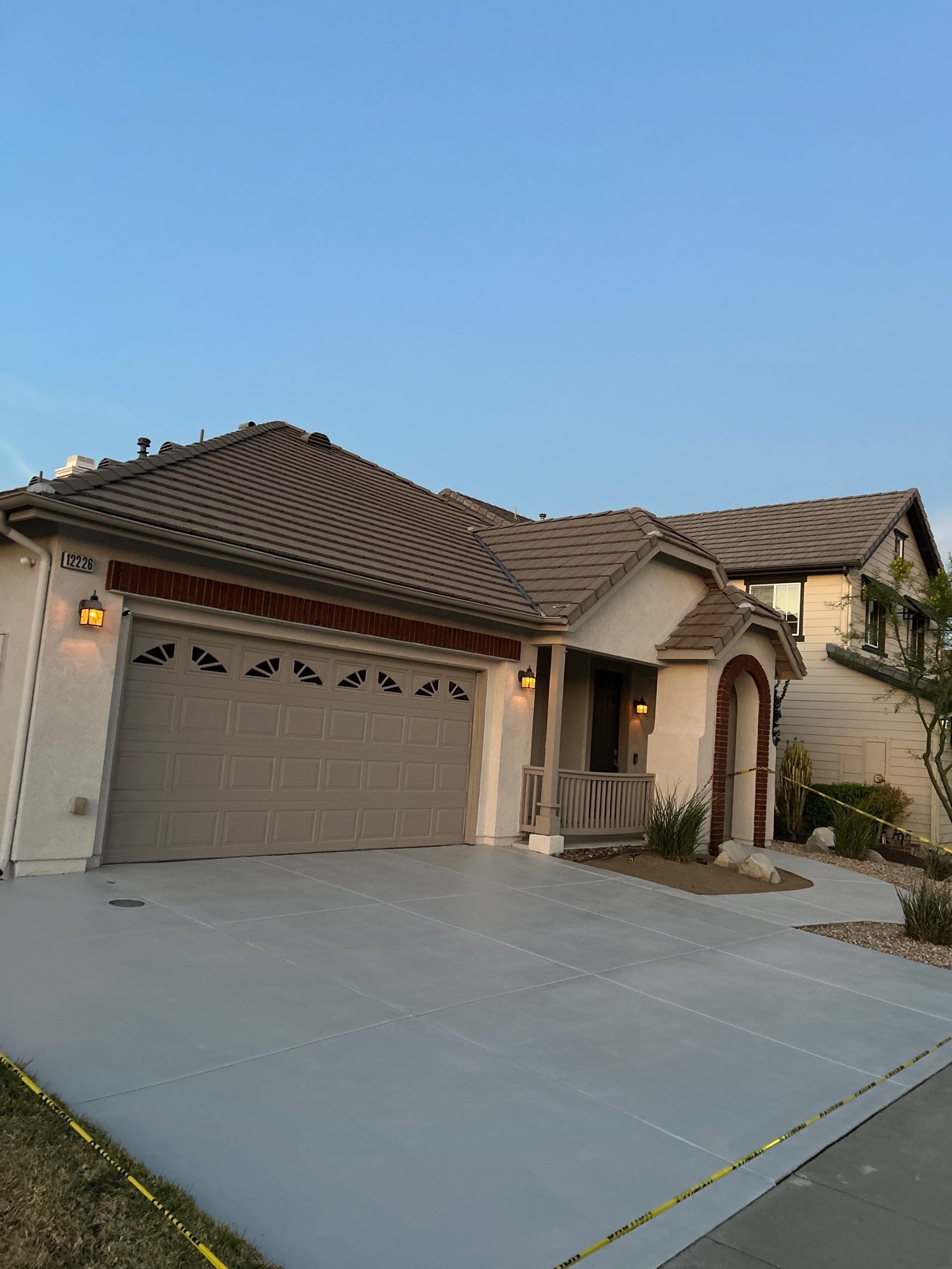 Sandblasting & Staining Concrete Driveway In Rancho Cucamonga, CA by La Power Washing Inc