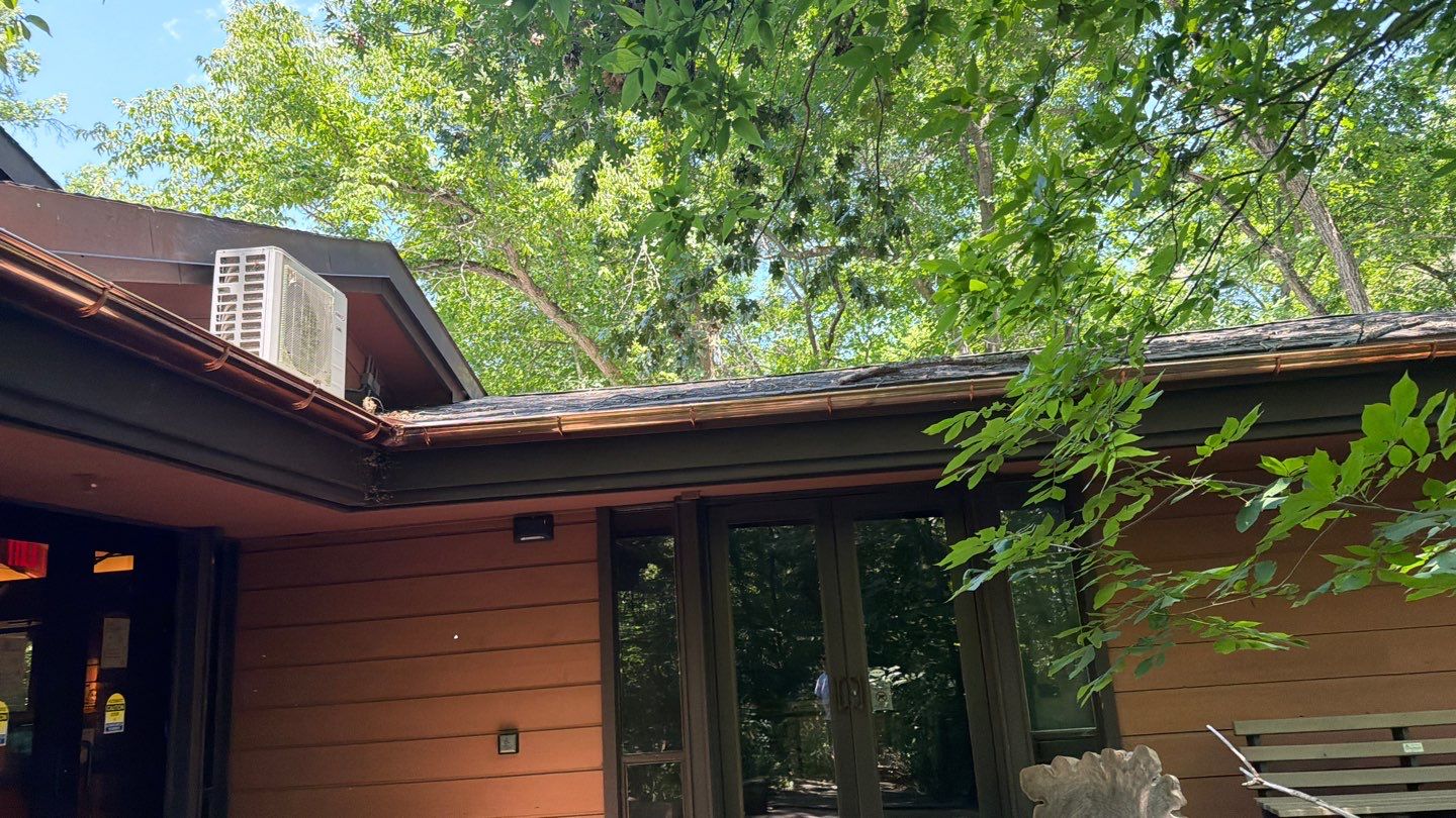 Copper Gutter Installation and Shingle Roof Replacement in Sulphur by BANA Roofing and Solar Supply
