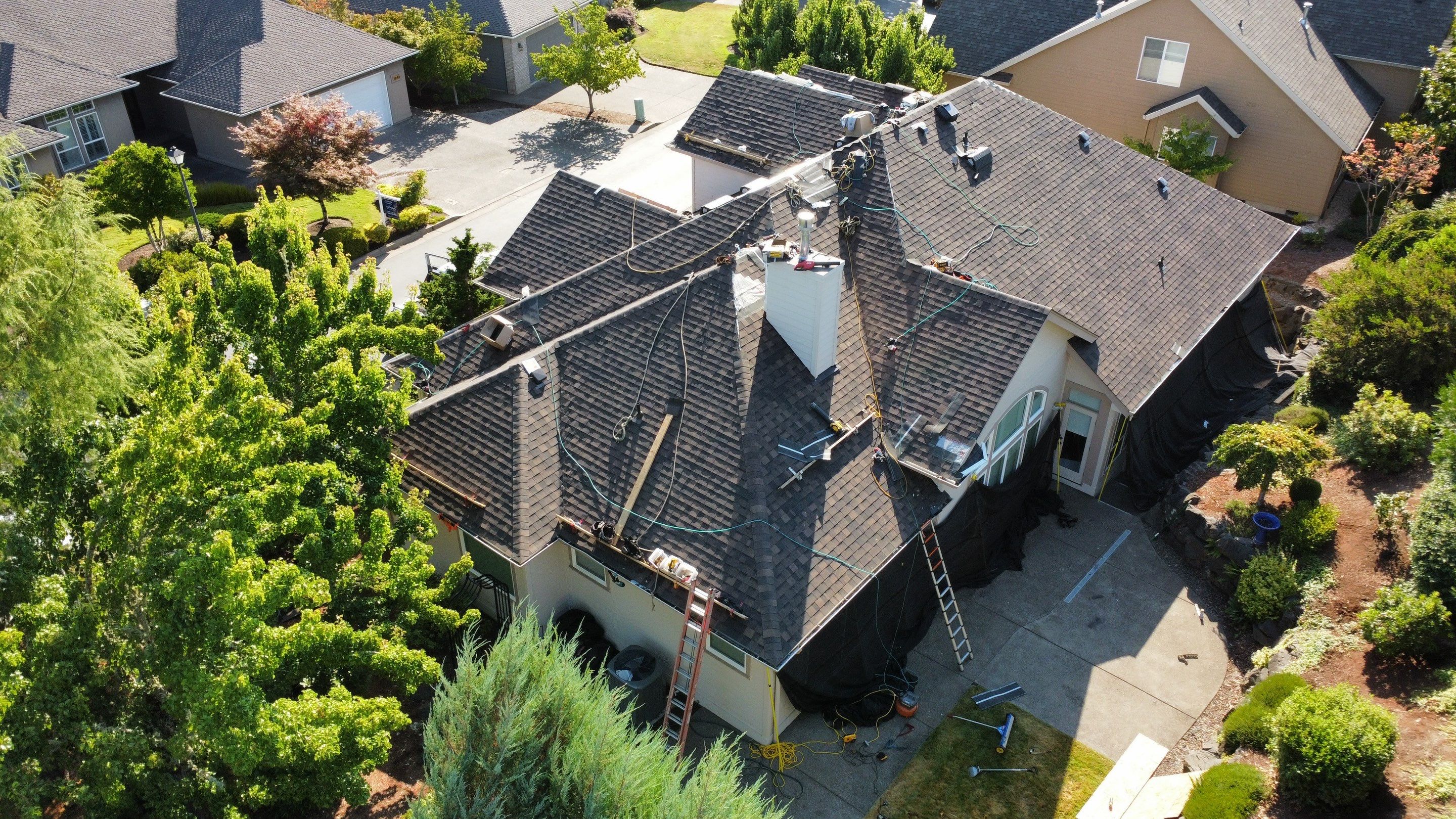 Residential Roofing Installation using IKO Dynasty (Color: Shadow Brown) by Orezona Building & Roofing Company, Inc.