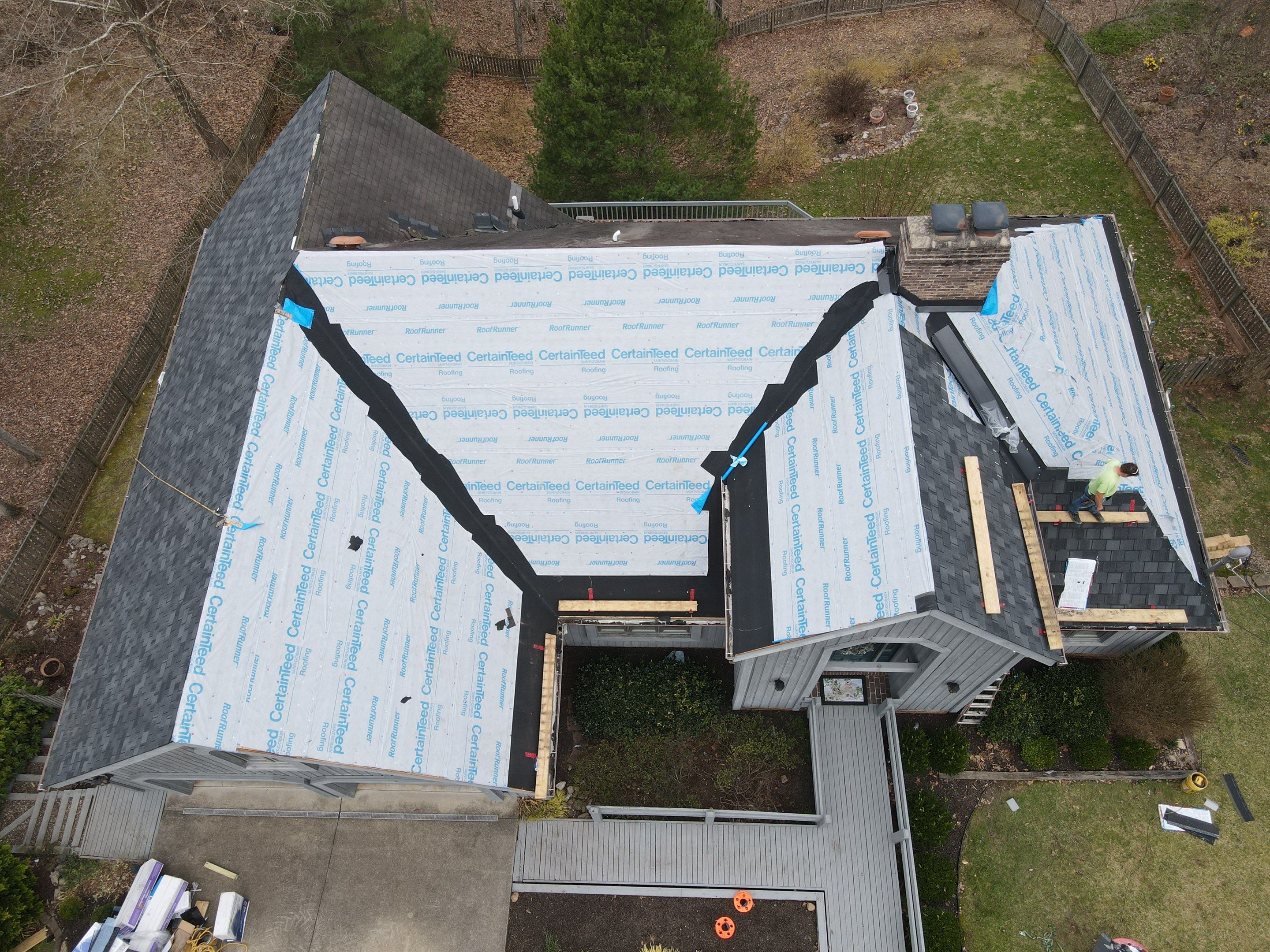 Residential Roofing Installation using Certainteed Belmont Shingle in Black Granite by Secure Construction Company Inc