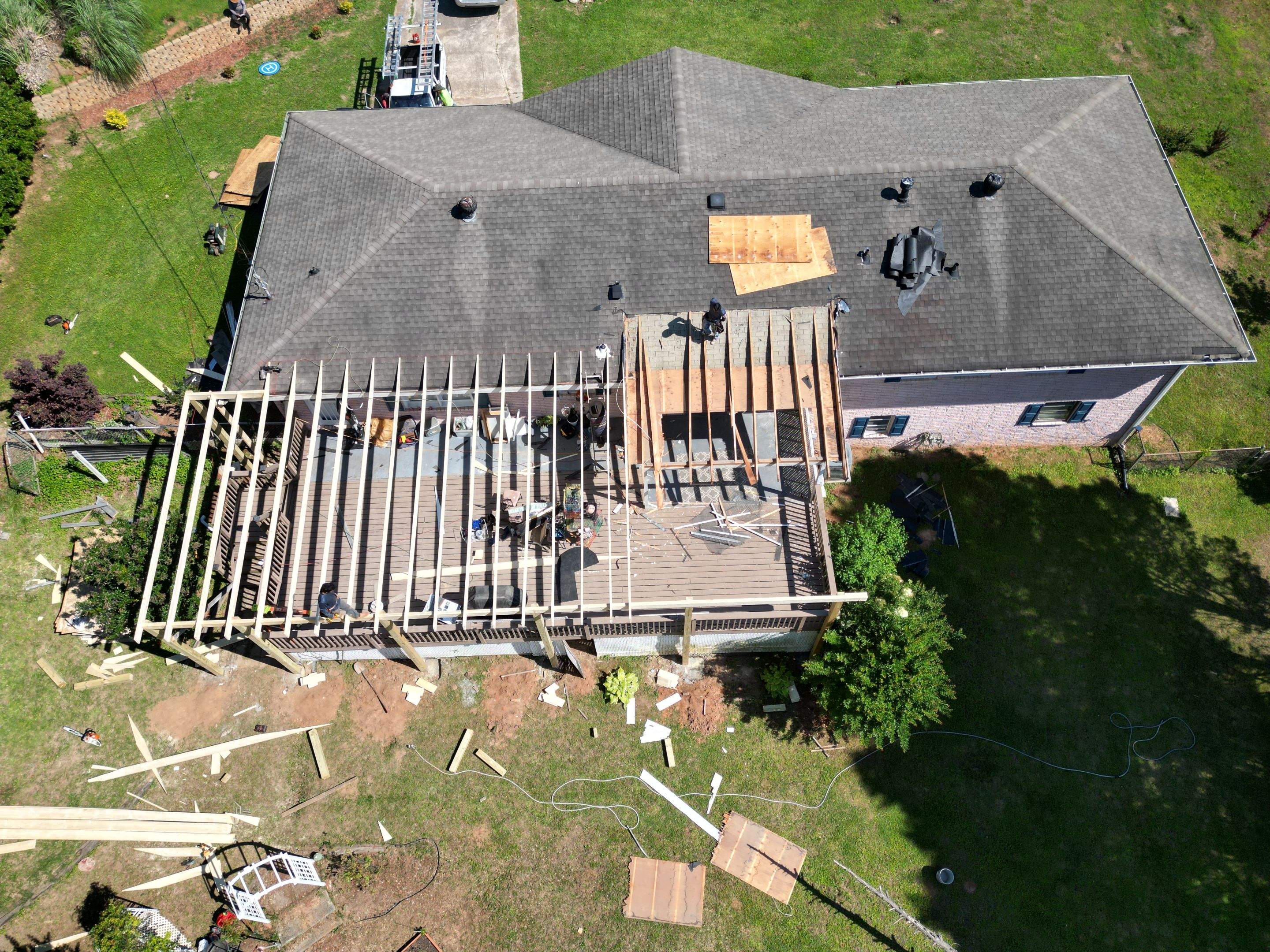 Cover porch by Deerfield Roofing LLC