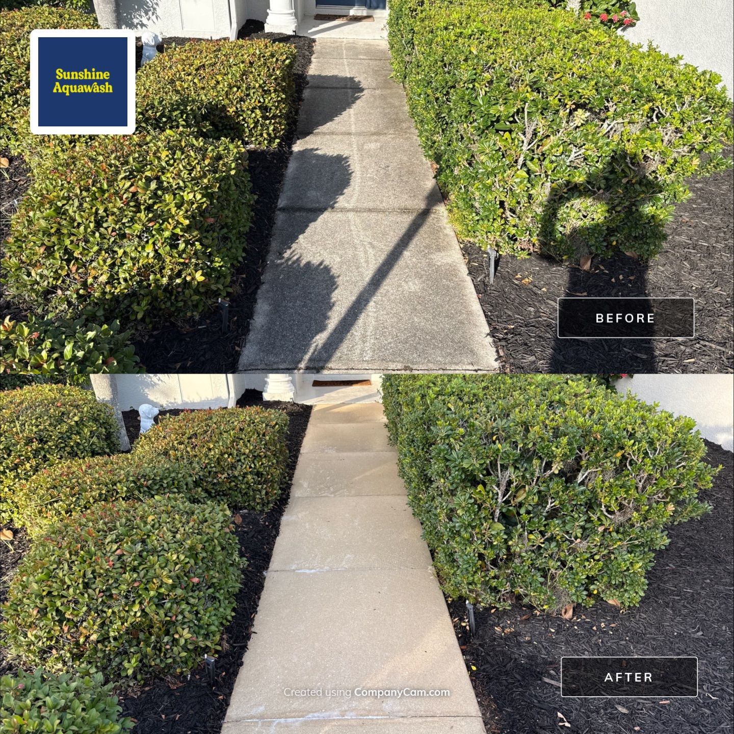 Concrete Driveway & Walkway Transformation | Northwood Park, Palmetto FL by Sunshine AquaWash