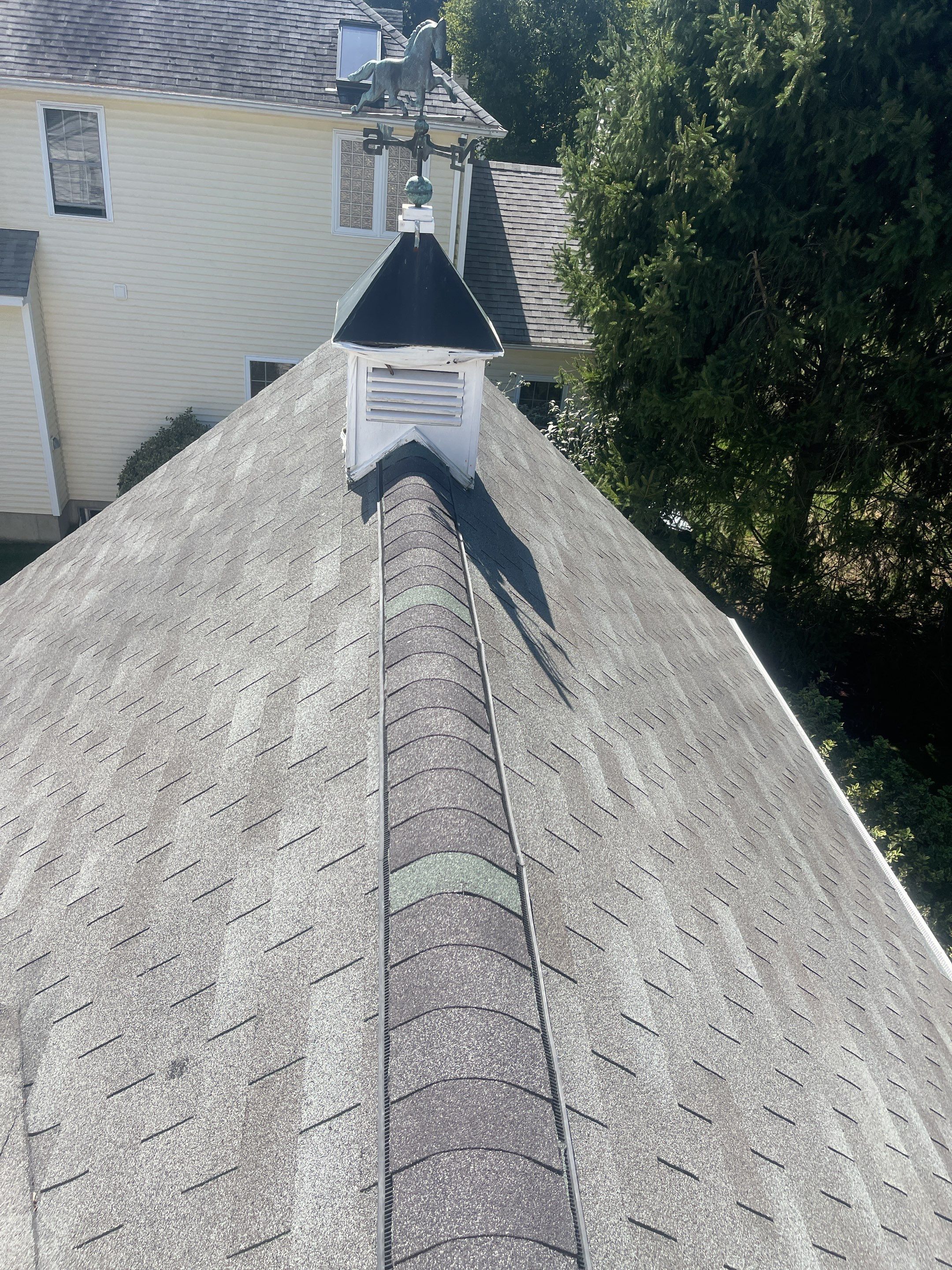 Residential Roofing Installation using Certainteed Landmark Moire Black by A Plus Exterior