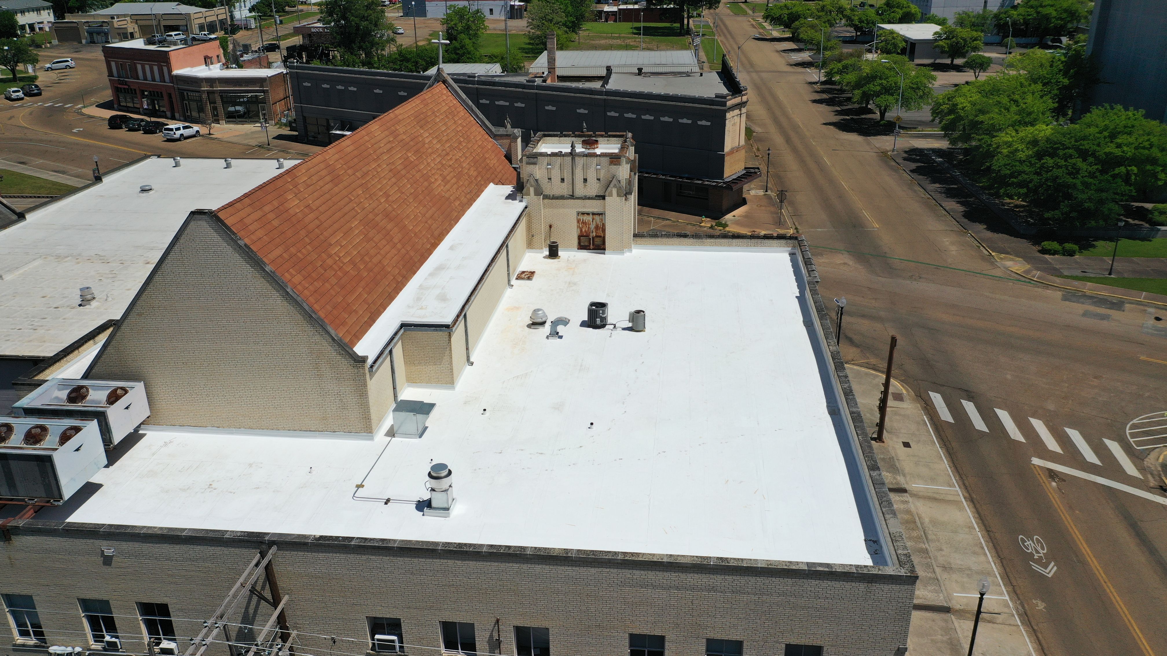 Commercial Roofing Installation using 50 mil PVC by Hostetler Roofing