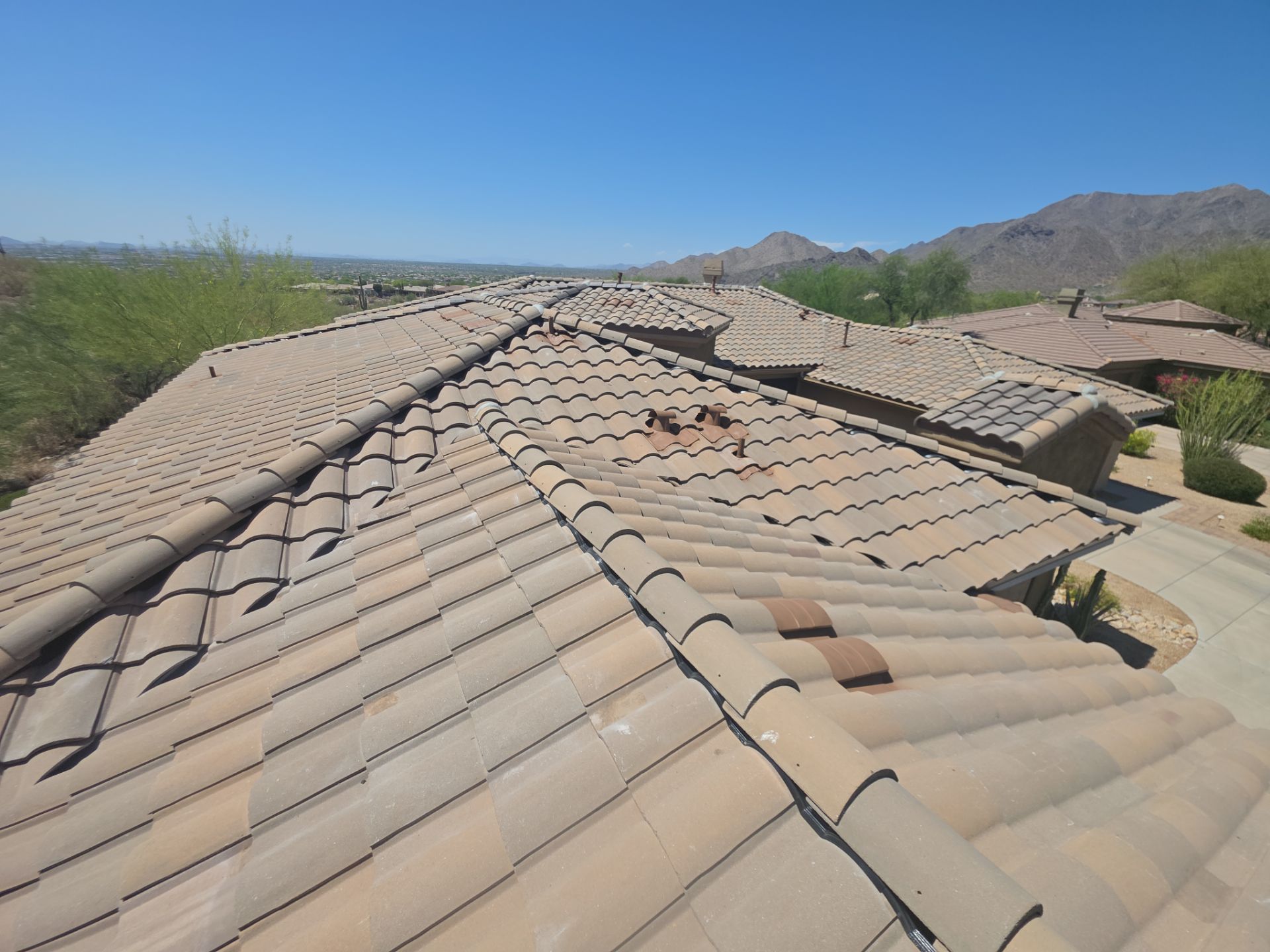 New underlayment and tile reset in Scottsdale. by Weather-Tite Roofing