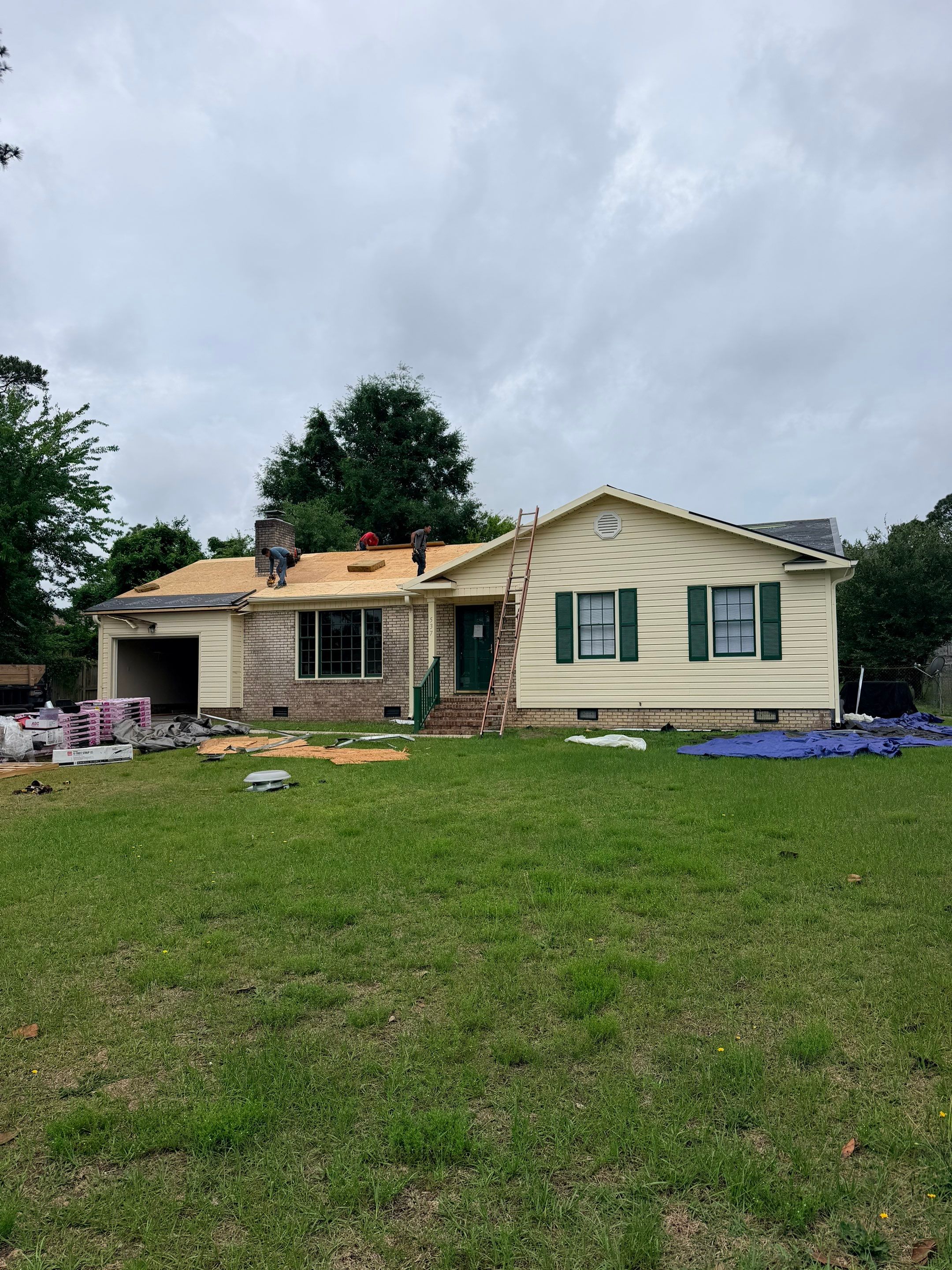 Roof Trusses Replaced- New Roof Installation by Karcher Roofing & Construction