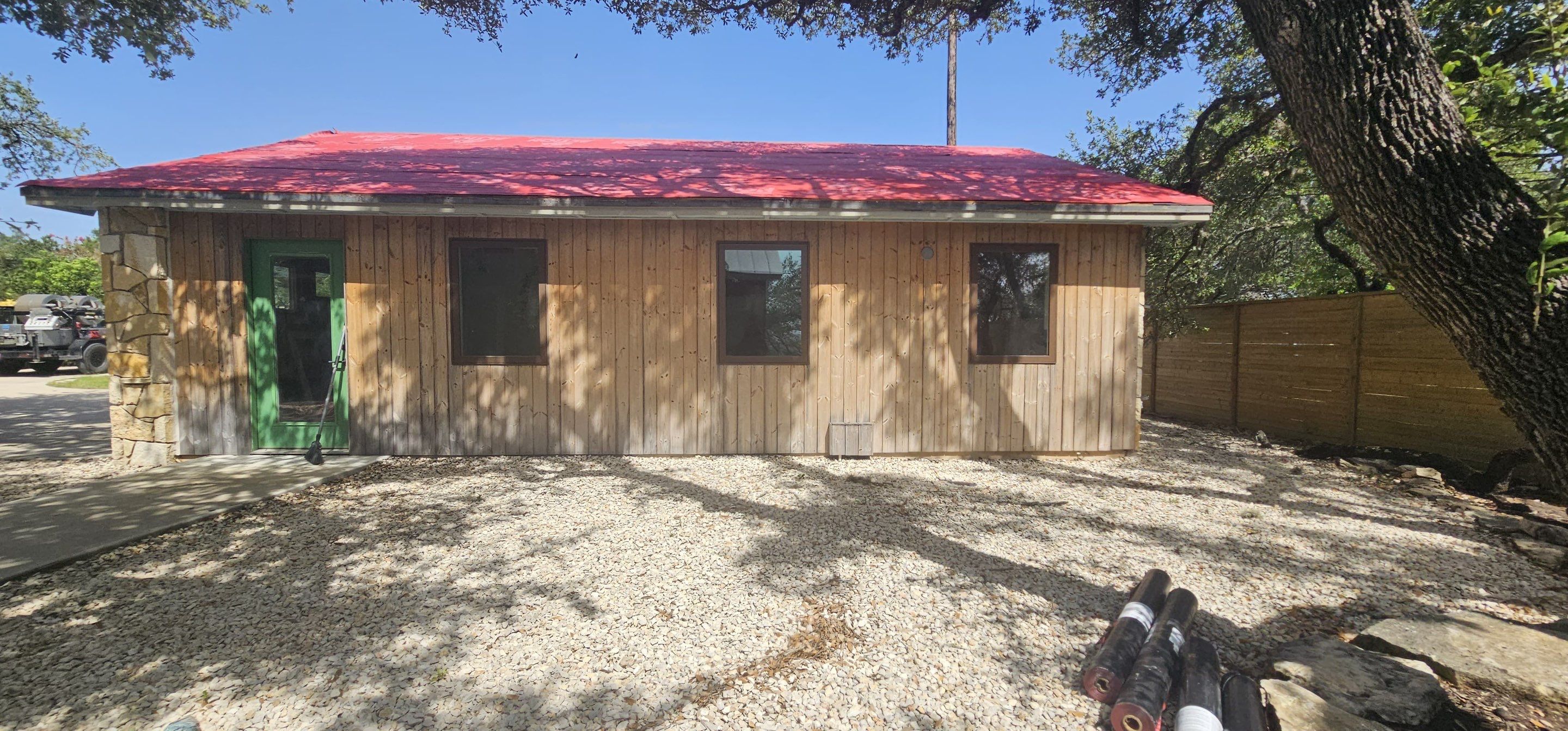 Residential Roof Replacement using 24 GA Double-Lock - Medium Bronze by Action Exteriors Austin