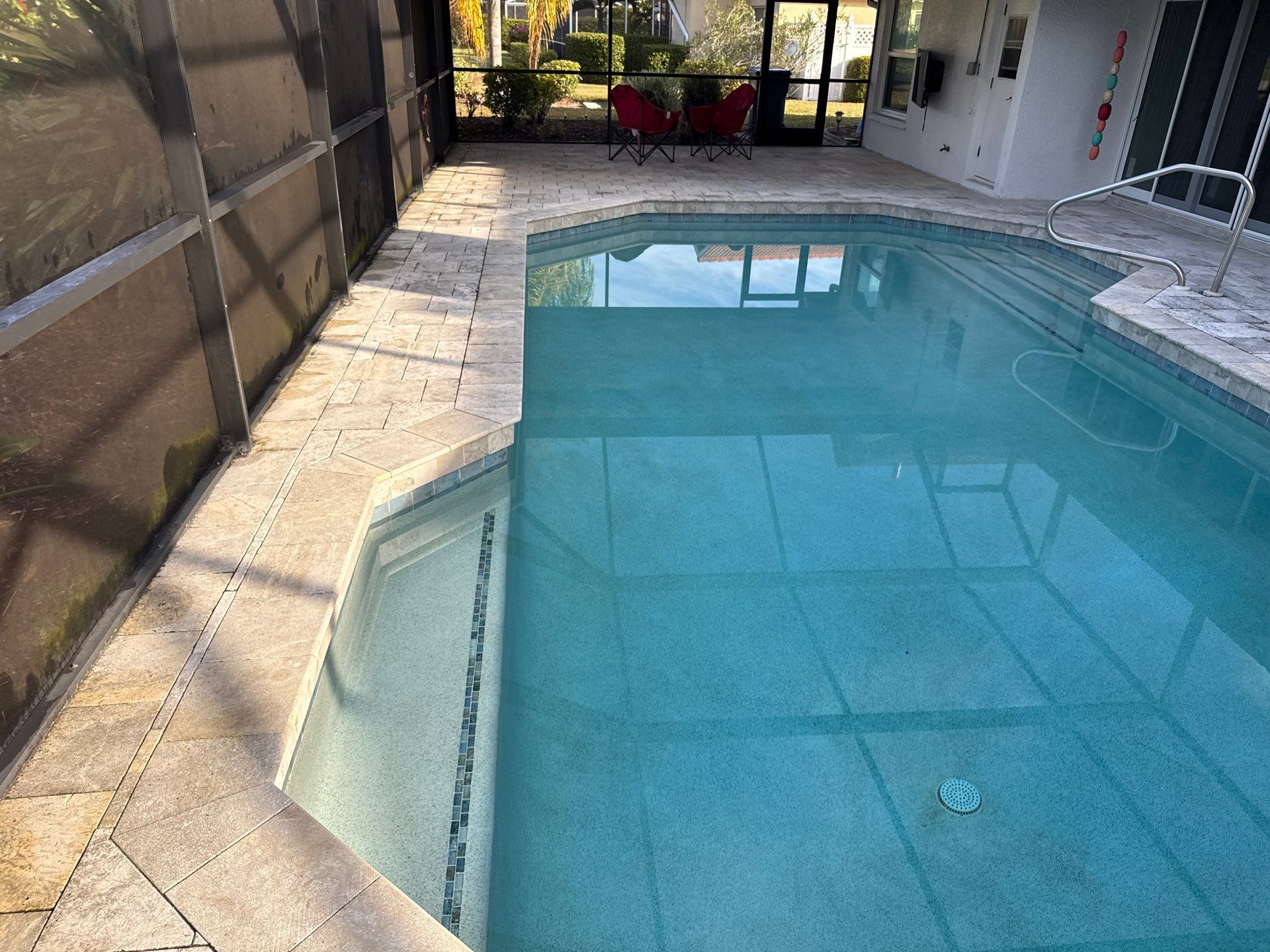 Paver Pool Deck & Screen Enclosure Cleaning | River Wilderness, Parrish FL by Sunshine AquaWash