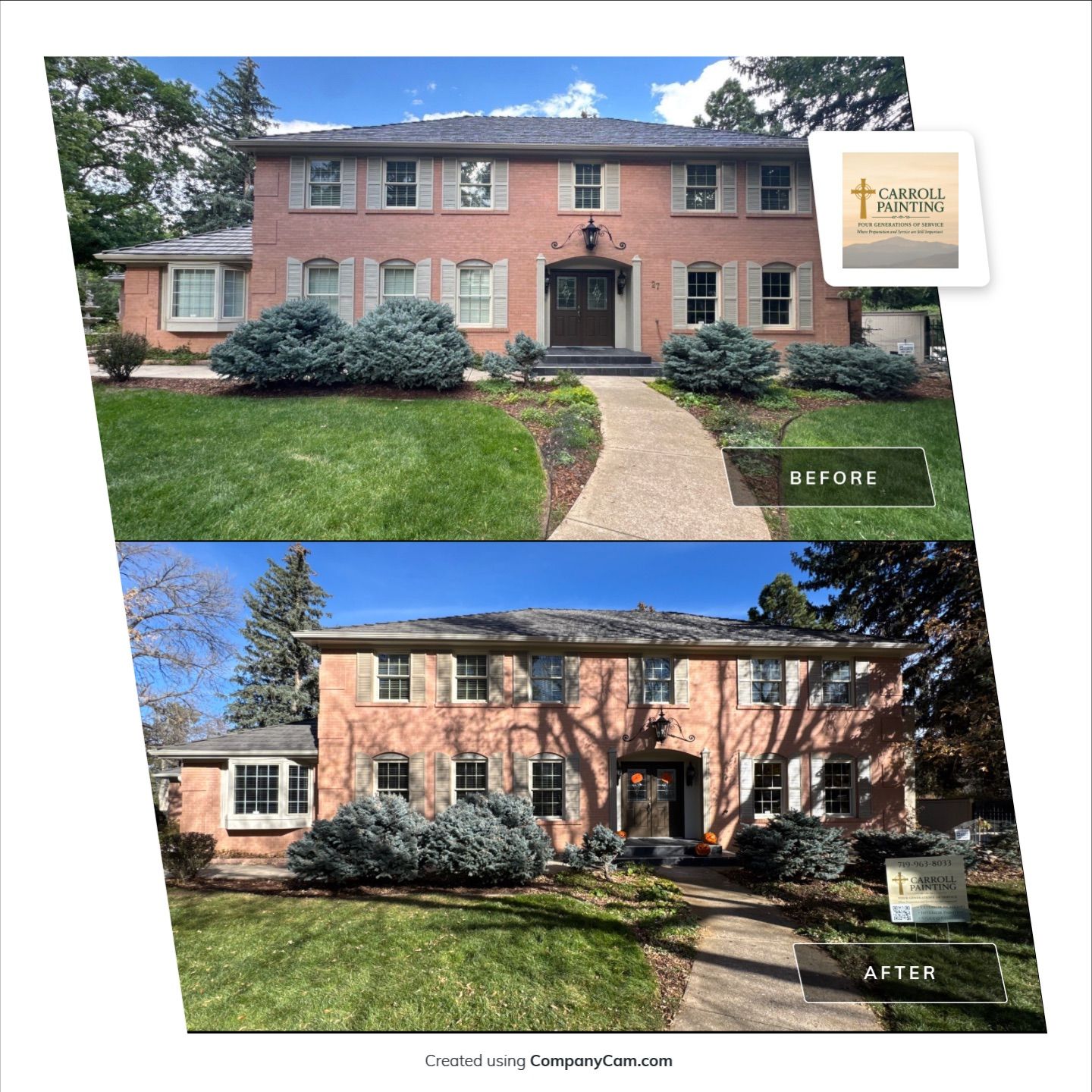 Shutter Restoration and Trim Paint in The Broadmoor by Carroll Painting LLC