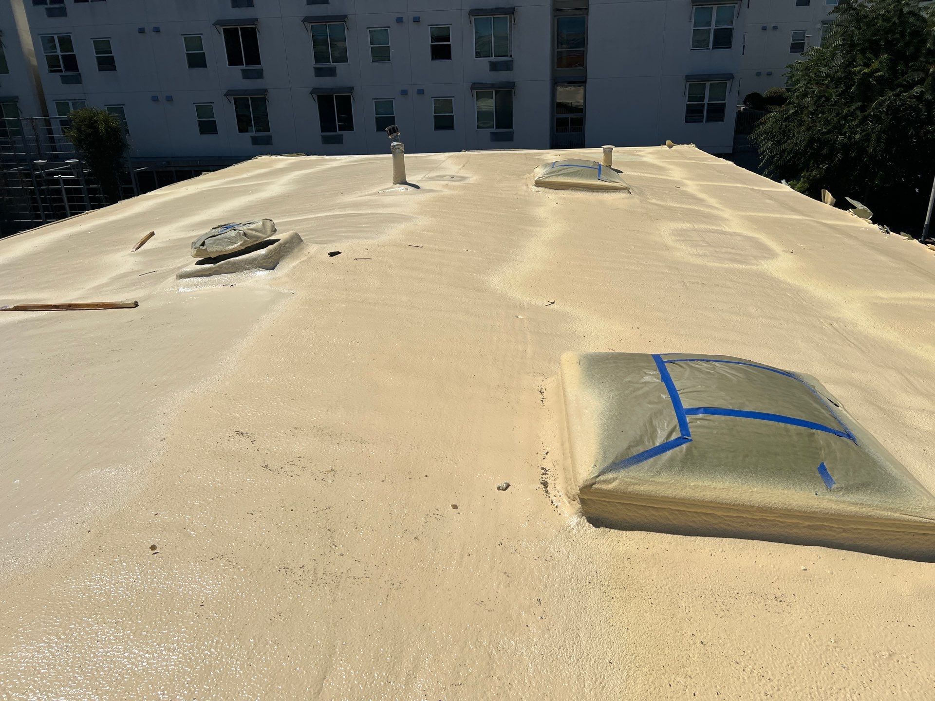 Foam Refurbish using Conklin Benchmark/PUMA XL coatings and spray foam by Straight Edge Roofing Inc