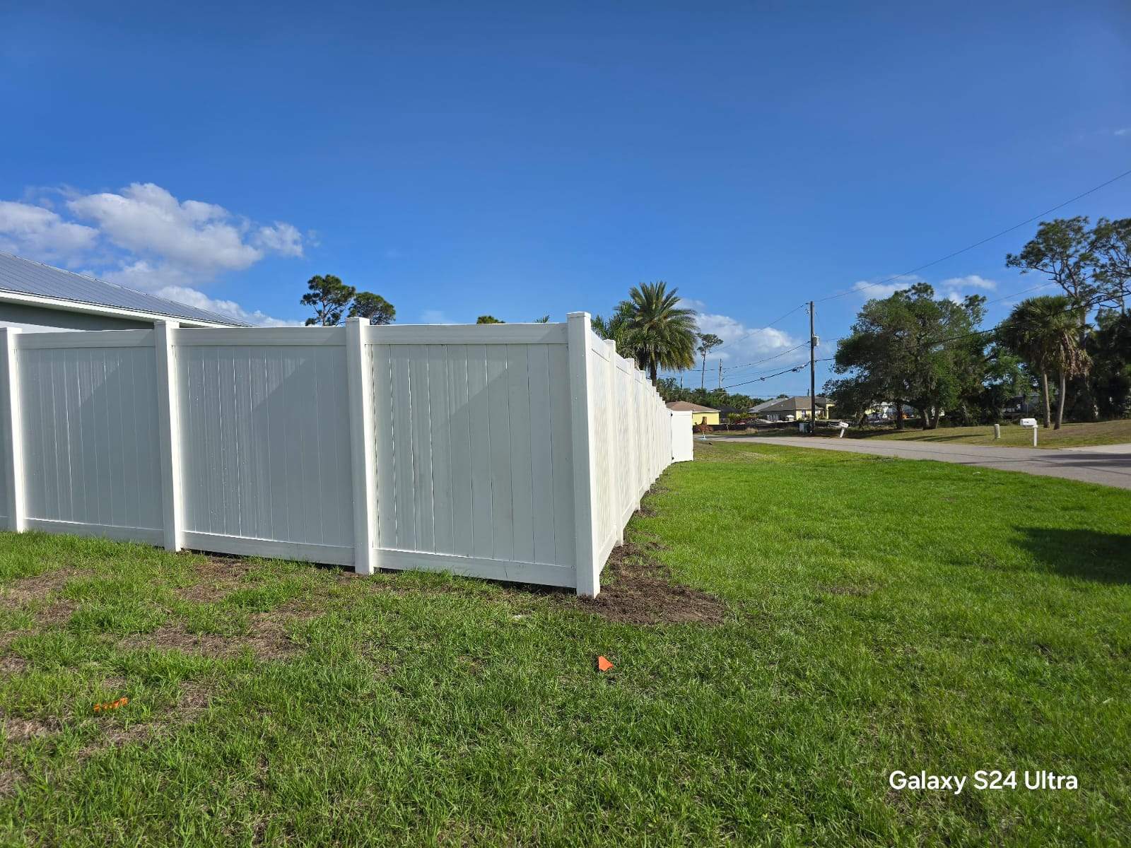 Residential White Vinyl Privacy Fence Installation in North Port by True Fence LLC