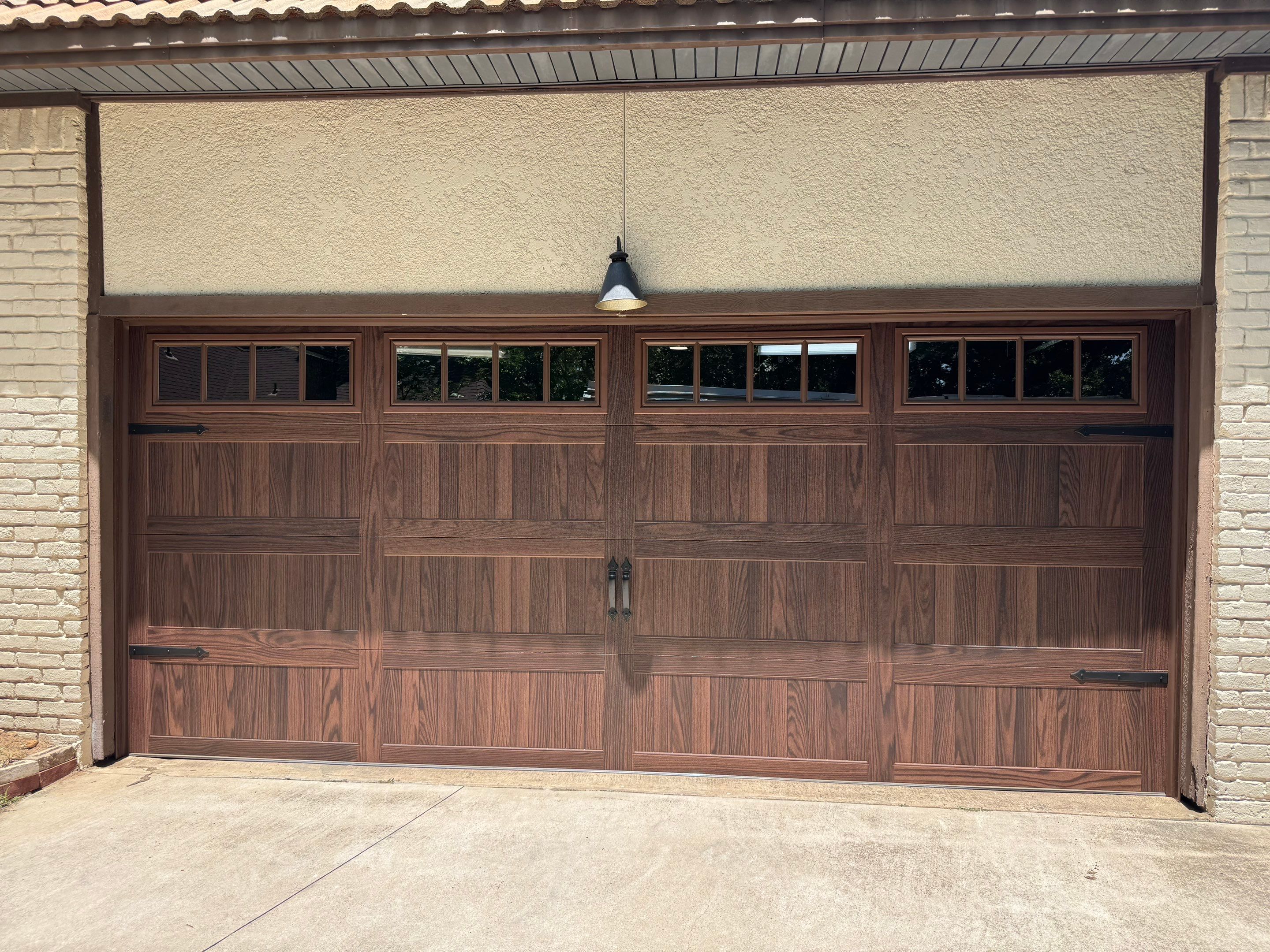 Carriage Style Woodtones Garage Door and LiftMaster Installation in Trophy Club by Meadows Garage Doors