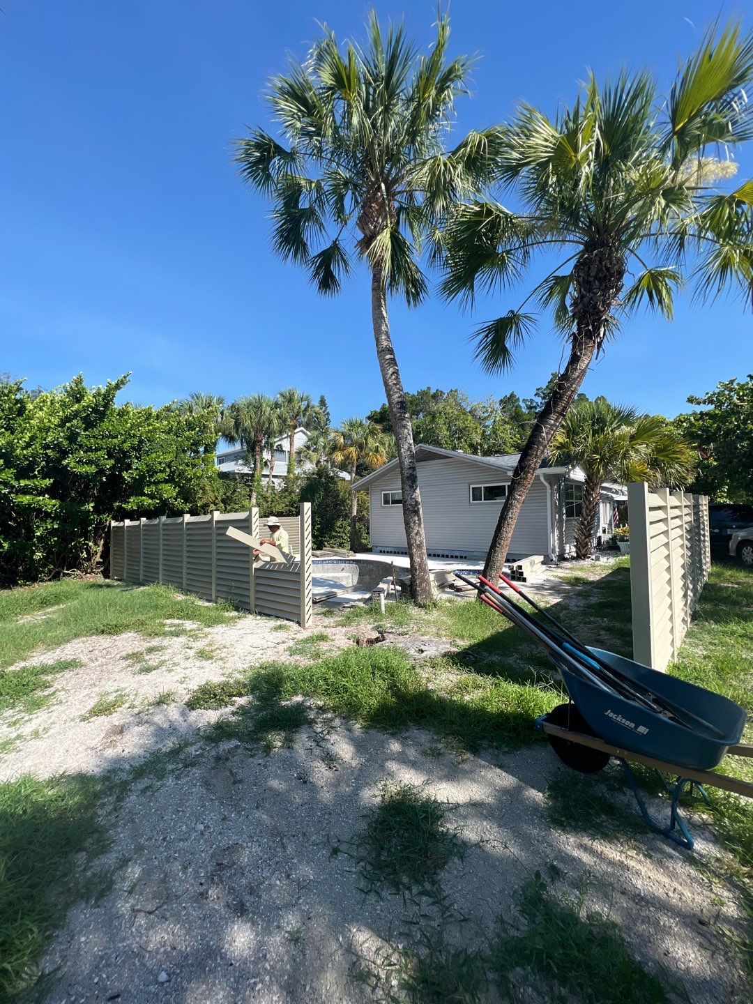 Sarasota, FL 6ft. Tall White Louvered Vinyl Privacy Fence by Asap fence and gates, LLC