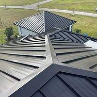 24ga 1.5" Mechanical Seam Dark Bronze by Total Roofing System The Metal Roof Experts