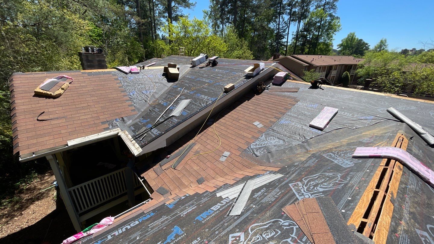 Commercial Roofing Installation using Owens Corning Autumn Brown by Inspector Roofing and Restoration