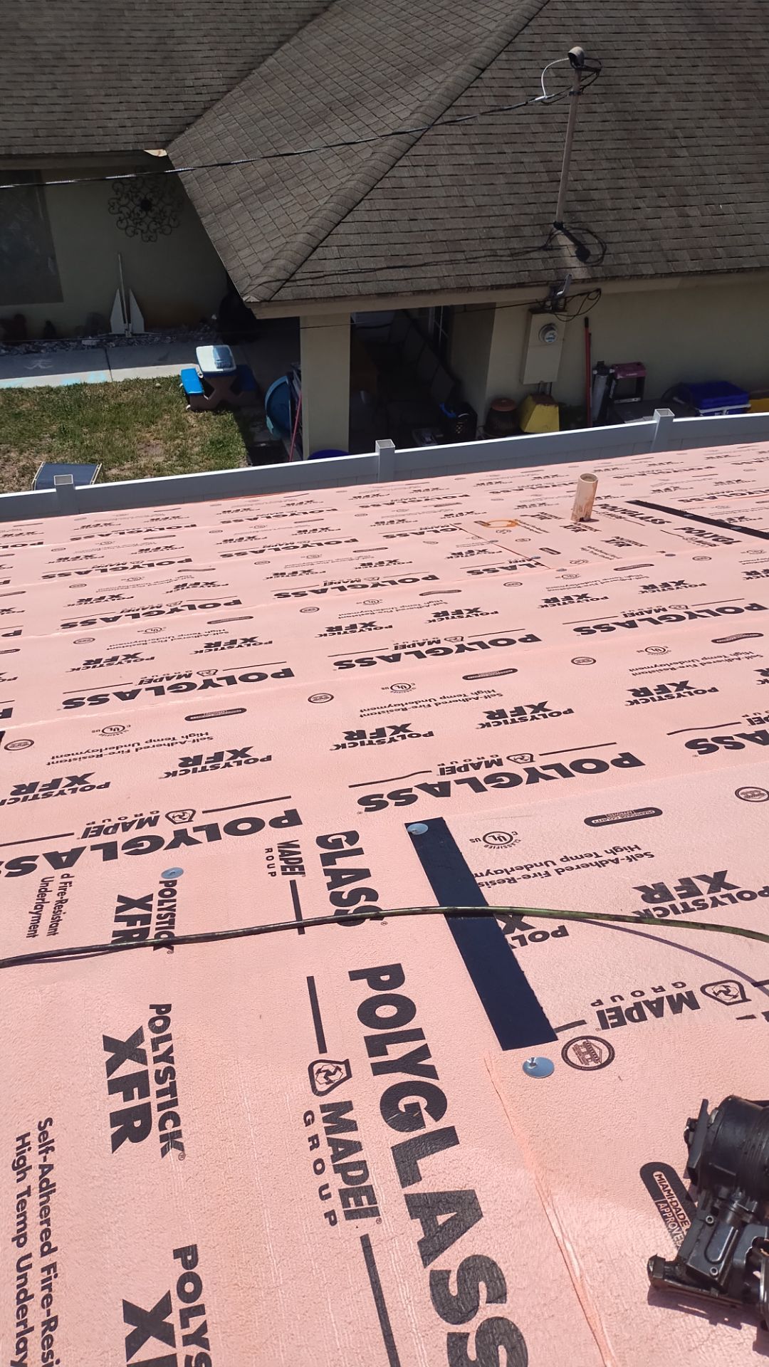Residential Roofing Installation using 1" Nail strip metal roof by BLUES BROTHERS ROOFING