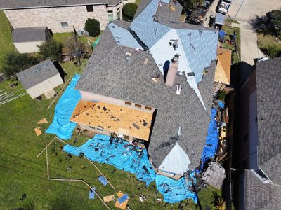 Residential Roof Replacement using GAF HDZ - Weathered Wood