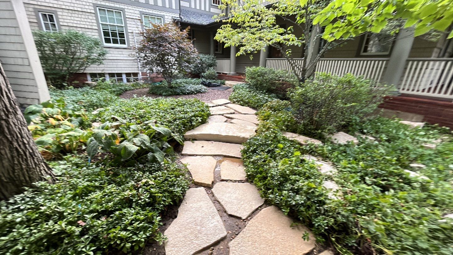 natural stone using Algaecide, soft wash soap by Northern Power Washing LLC.