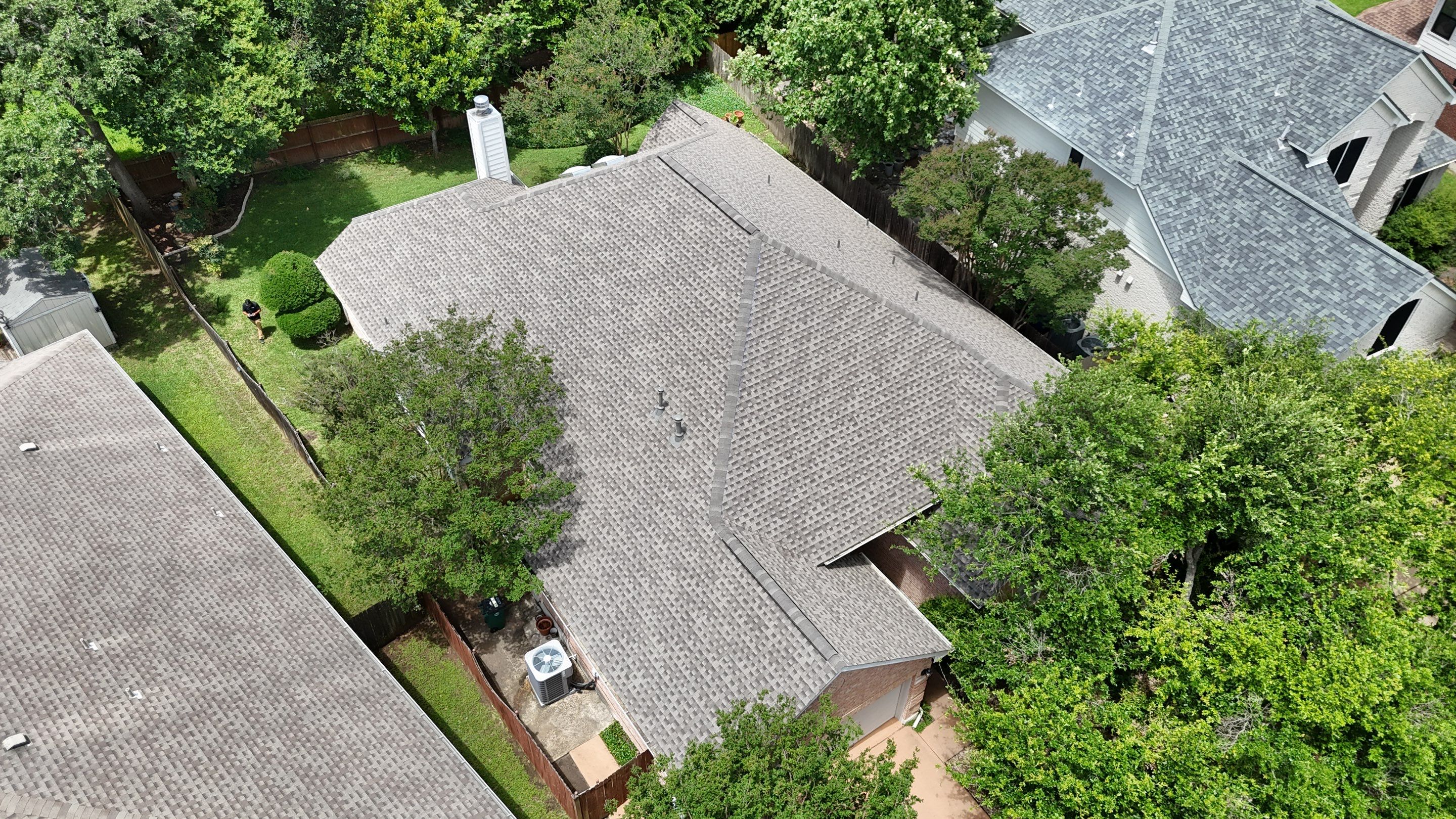 Residential Roof Replacement using GAF - HDZ - Weathered Wood by Action Exteriors Austin
