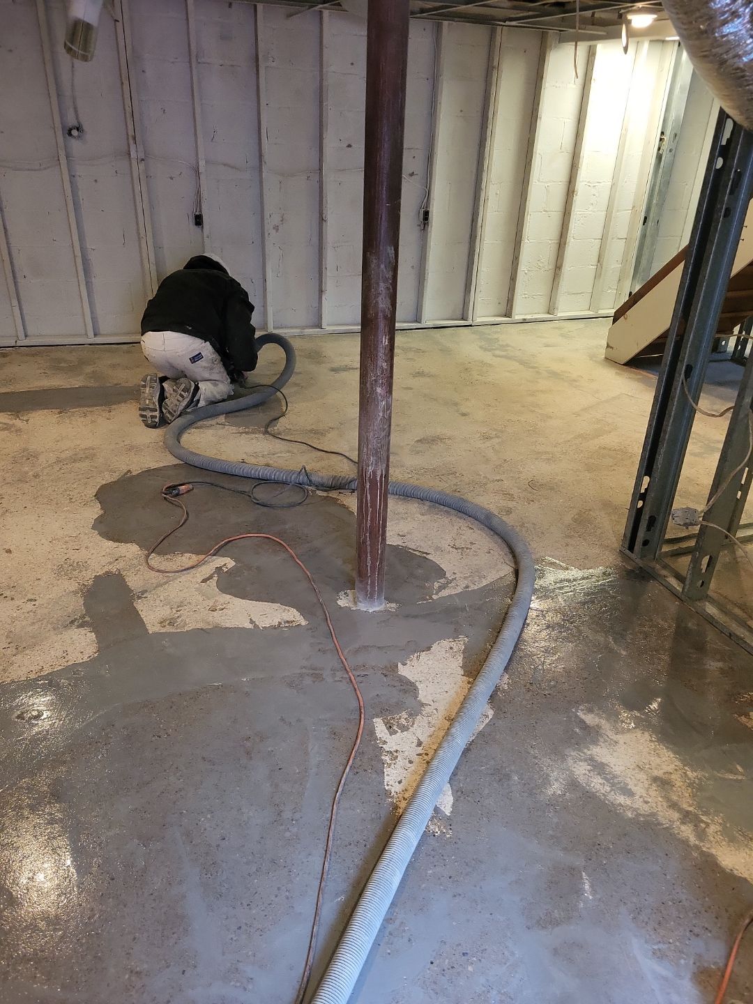 Basement Concrete Floor Coating with Penntek Flake System by Spectrum Painting, LLC