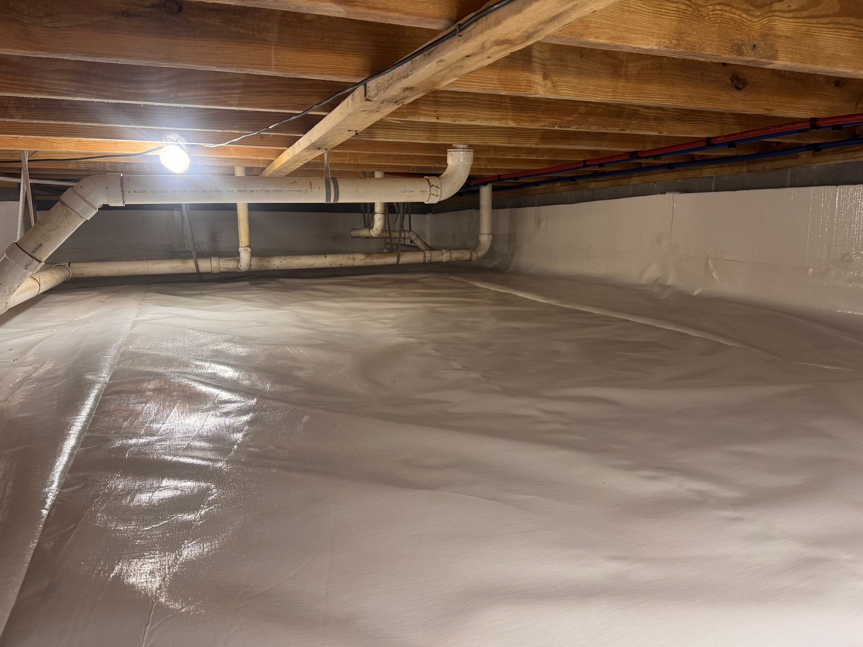 Premium Encapsulation with 20Mil, Borafoam insulation and Light System. by Impact Crawlspace