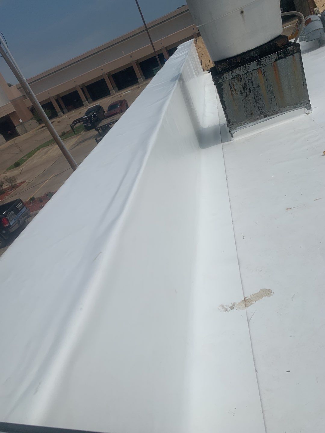 Commercial Roofing Installation using 50 mil PVC by Hostetler Roofing