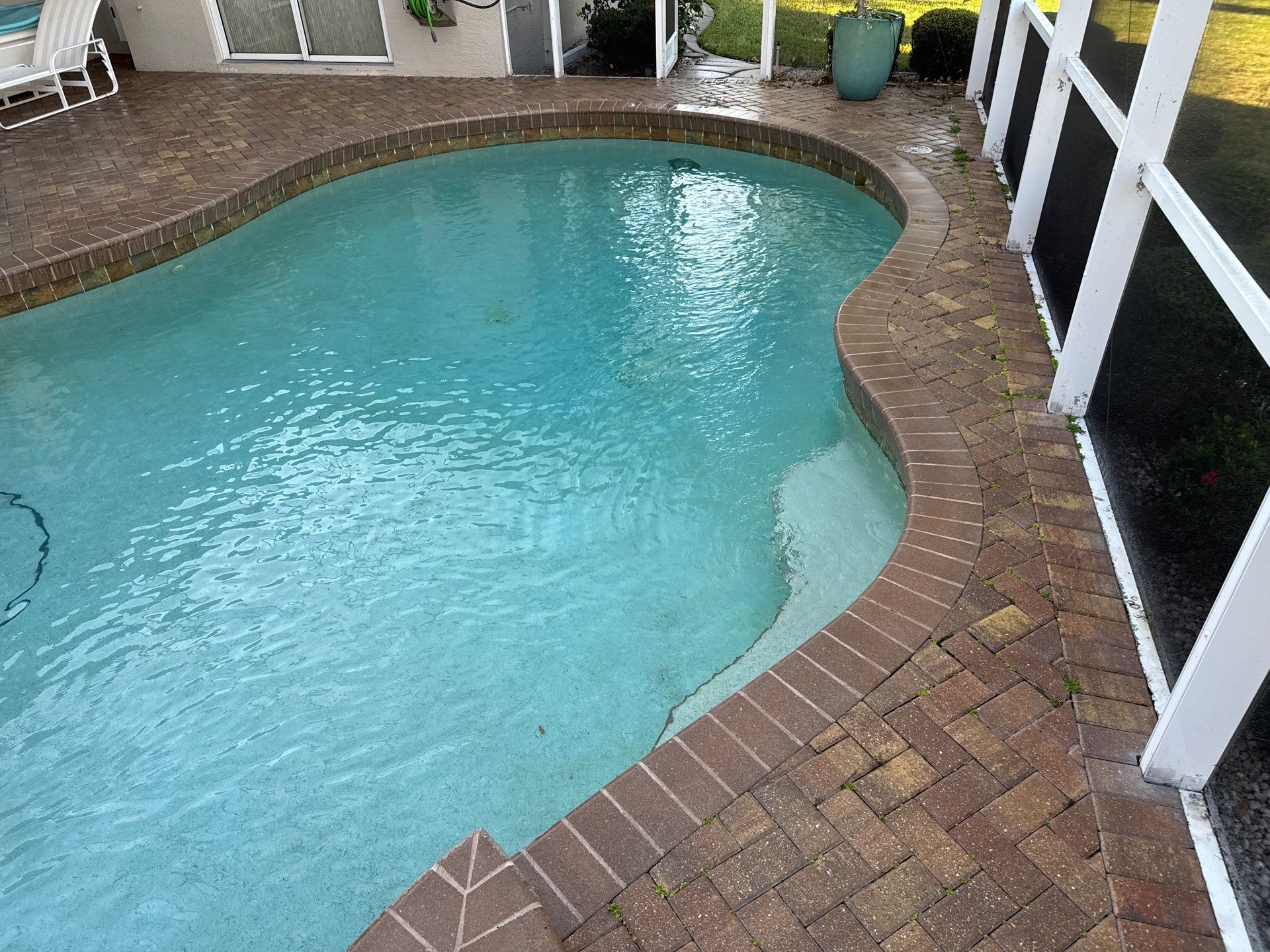 Paver Pool Deck and Screen Enclosure Cleaning in Lakewood Ranch, FL (Rosedale Highlands Community) by Sunshine AquaWash