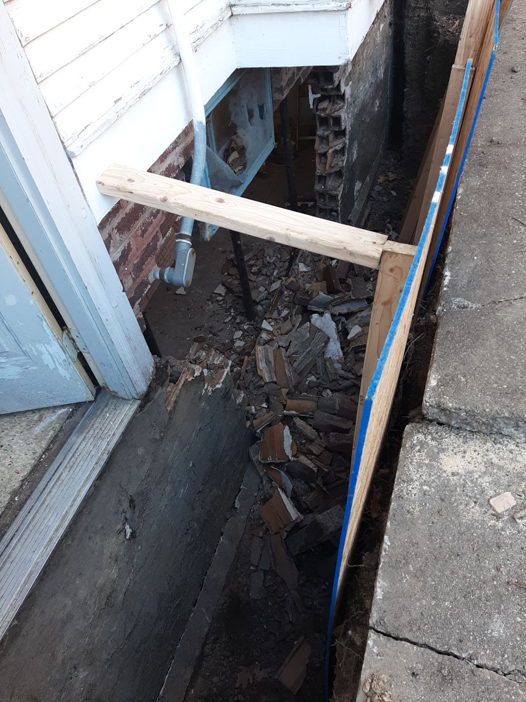 Basement Wall Rebuild with Exterior Waterproofing by Toledo Basement Repair