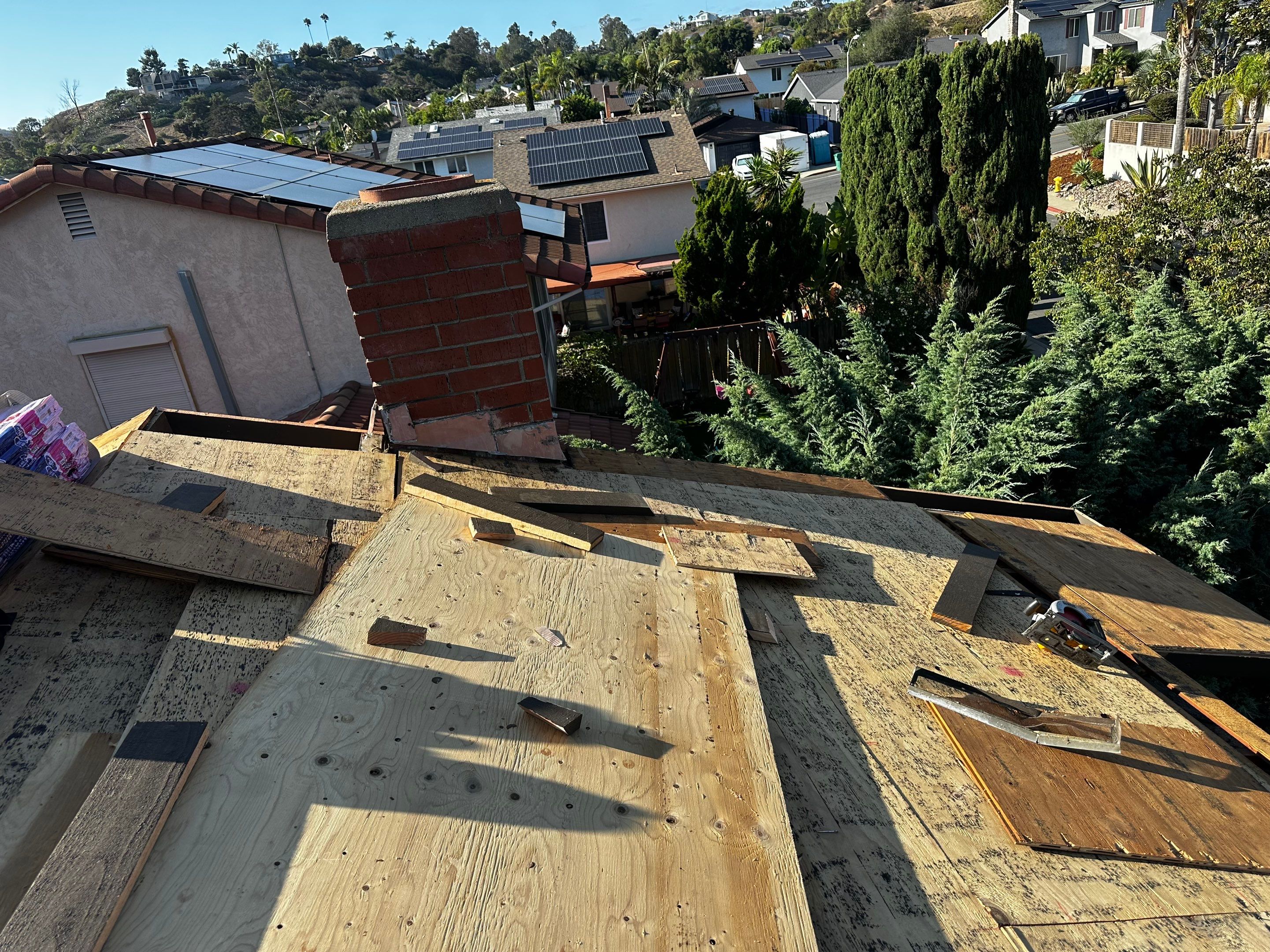 Full Residential Roof Replacement and Decking Repair in San Diego by Reliable Roofing San Diego Inc.