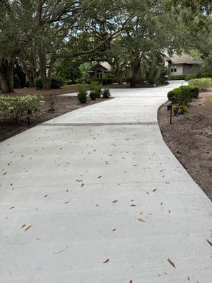 Custom Concrete Driveway with Decorative Paver Inlays in Hilton Head Island