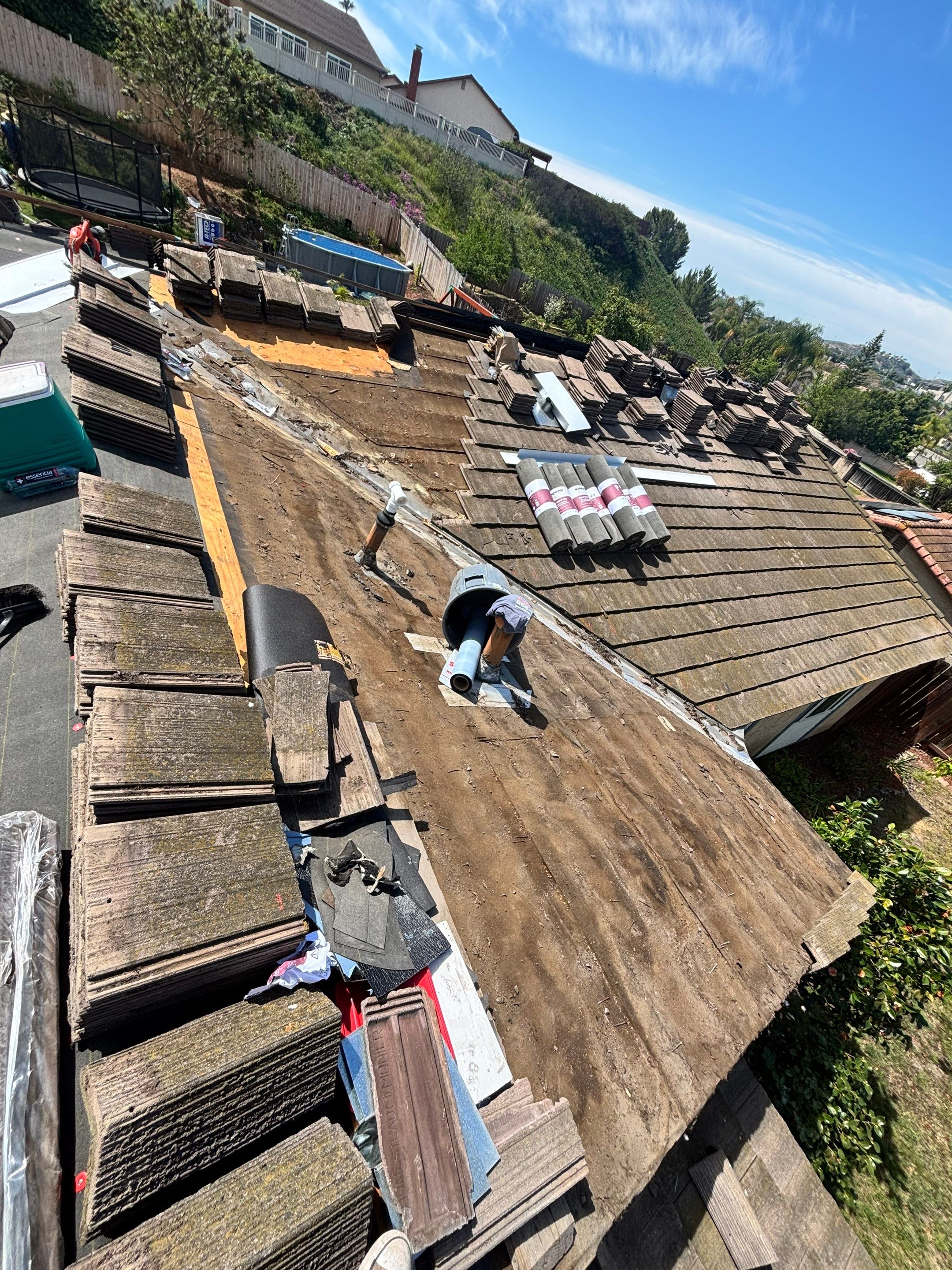 San Marcos Tile Roof Lift and Lay with Solar Stanchion Upgrade by Zenith Roofing Services