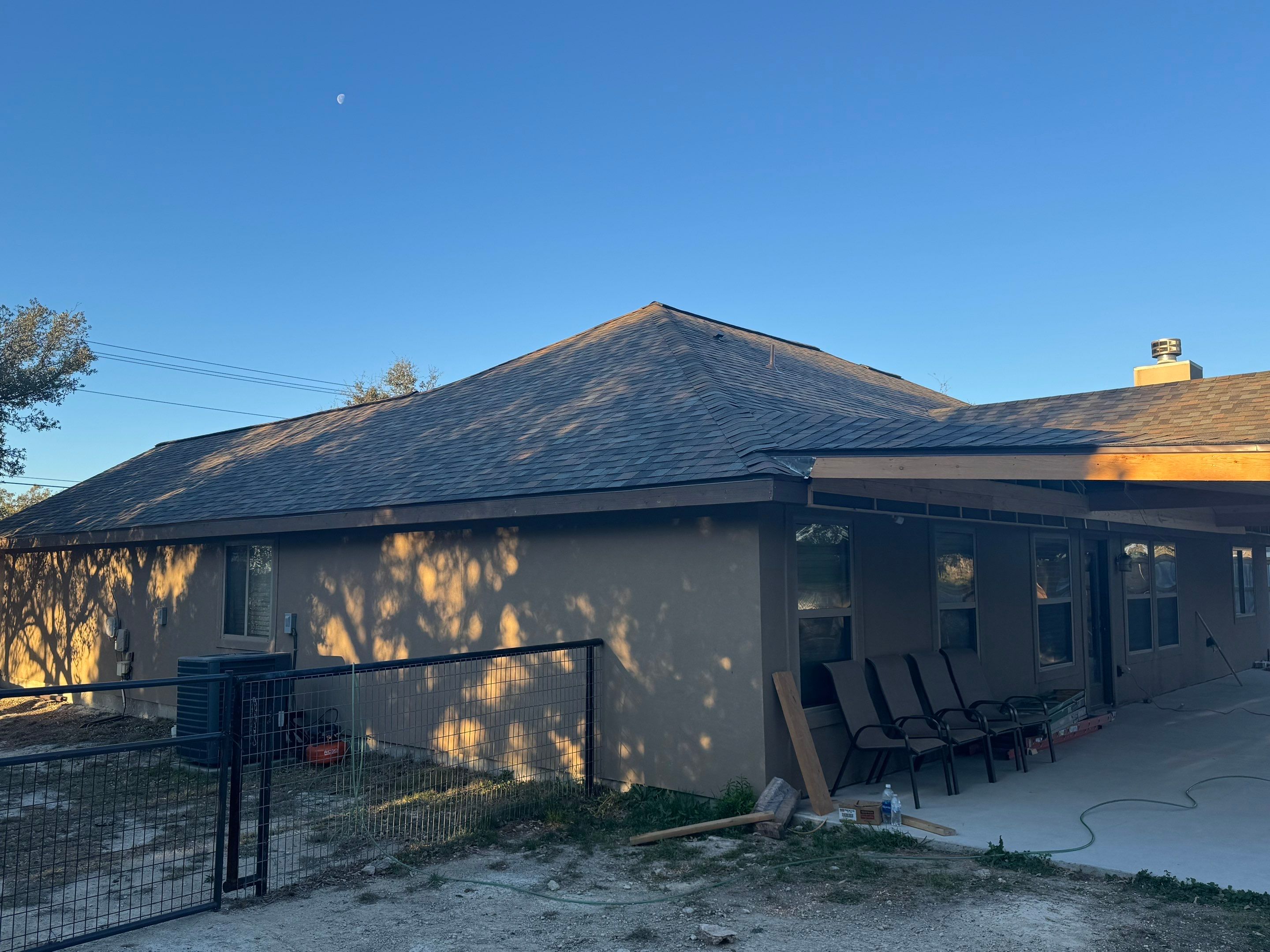 Reroof with Back Patio Addition using Owens Corning Duration Aged Copper by Lightning Exteriors