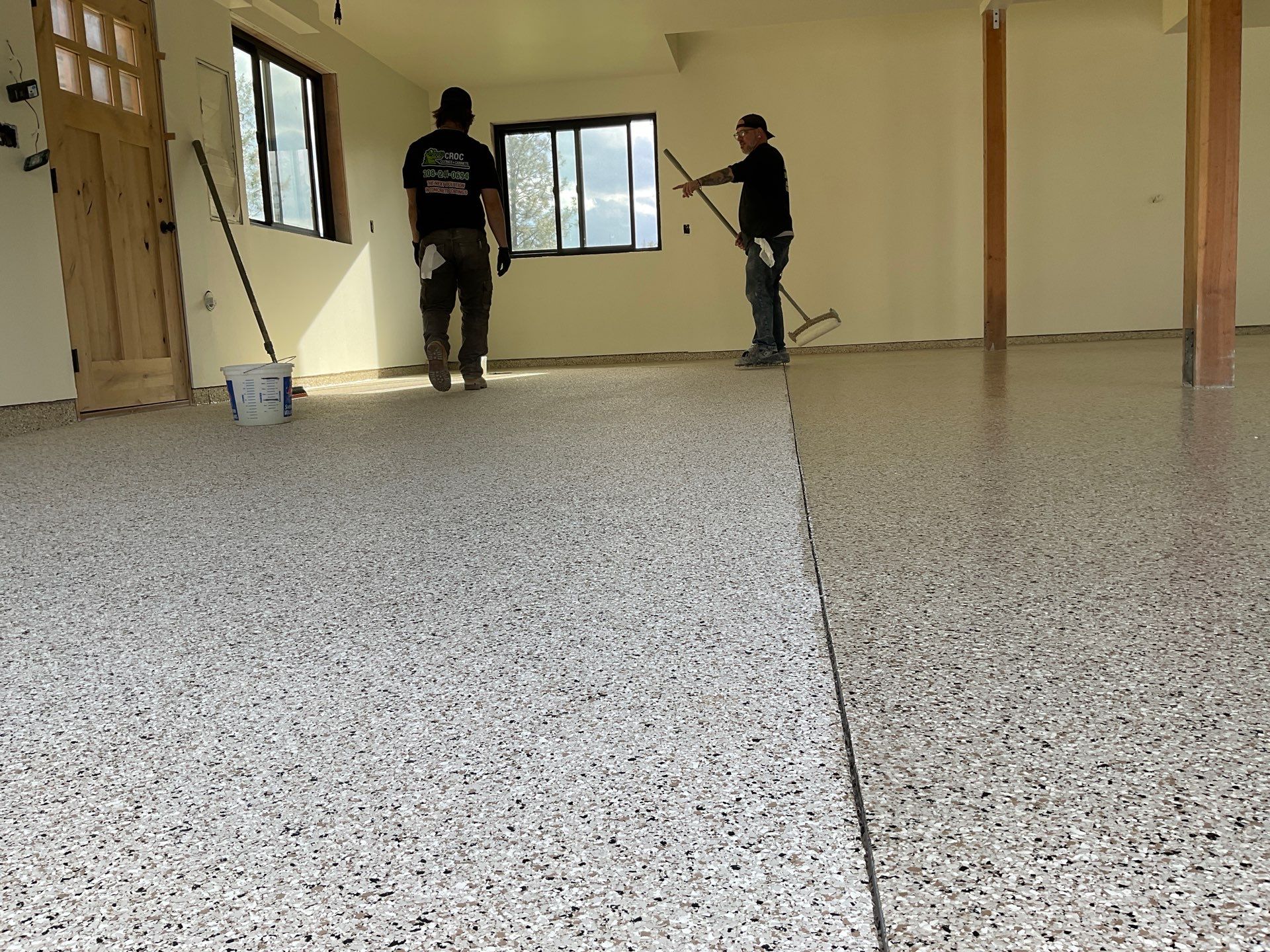 Garage Transformation using Driftwood by Croc Coatings, LLC
