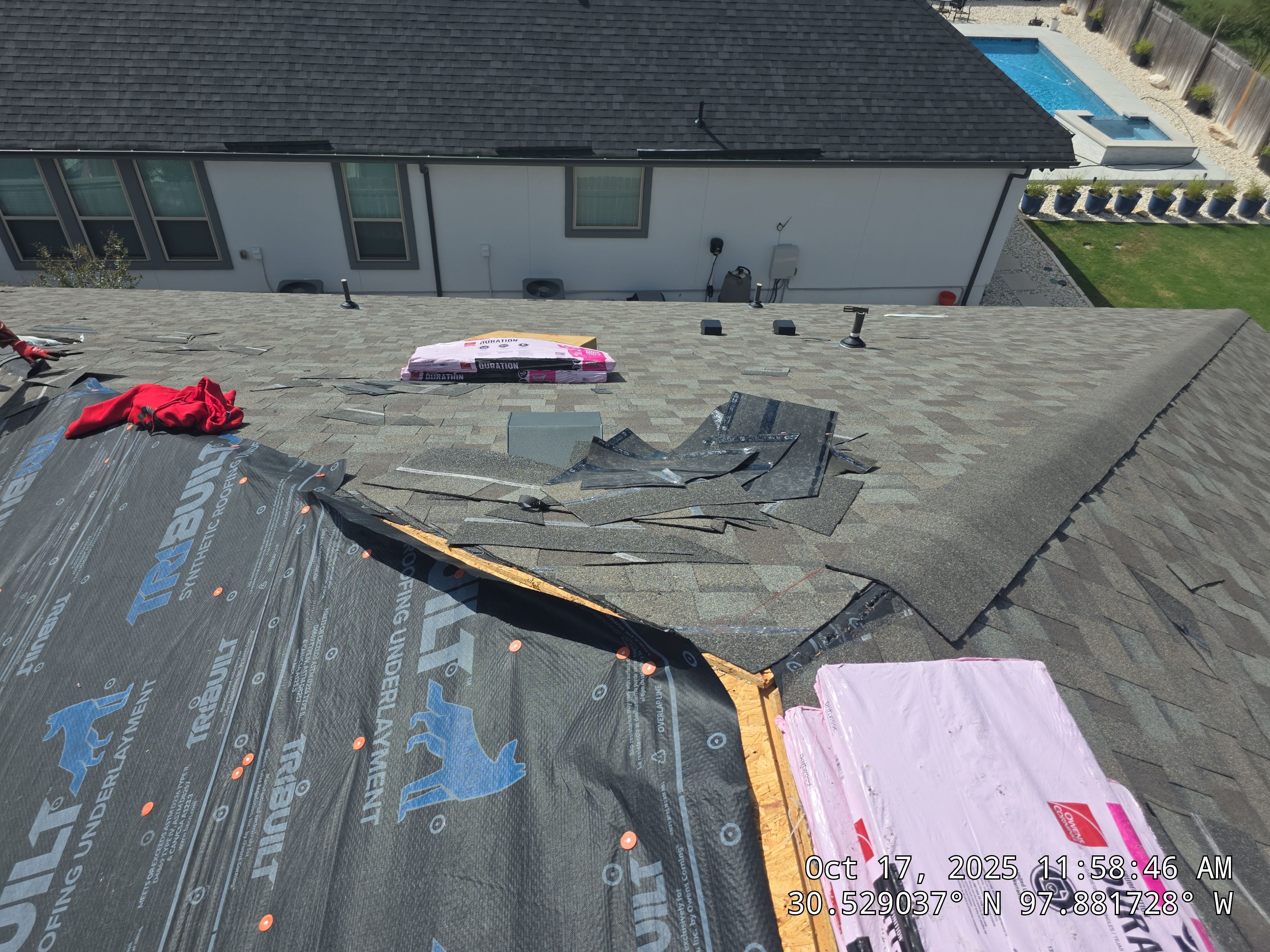 Full Residential Roof Replacement with Architectural Shingles in Leander by Caliber Restoration LLC